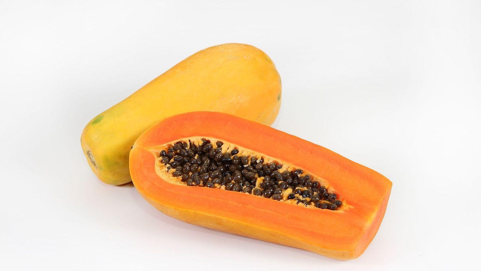 Papaya Frucht, Weißer Hintergrund, HD, Obst, Tropisch, 1600x900 HD Desktop