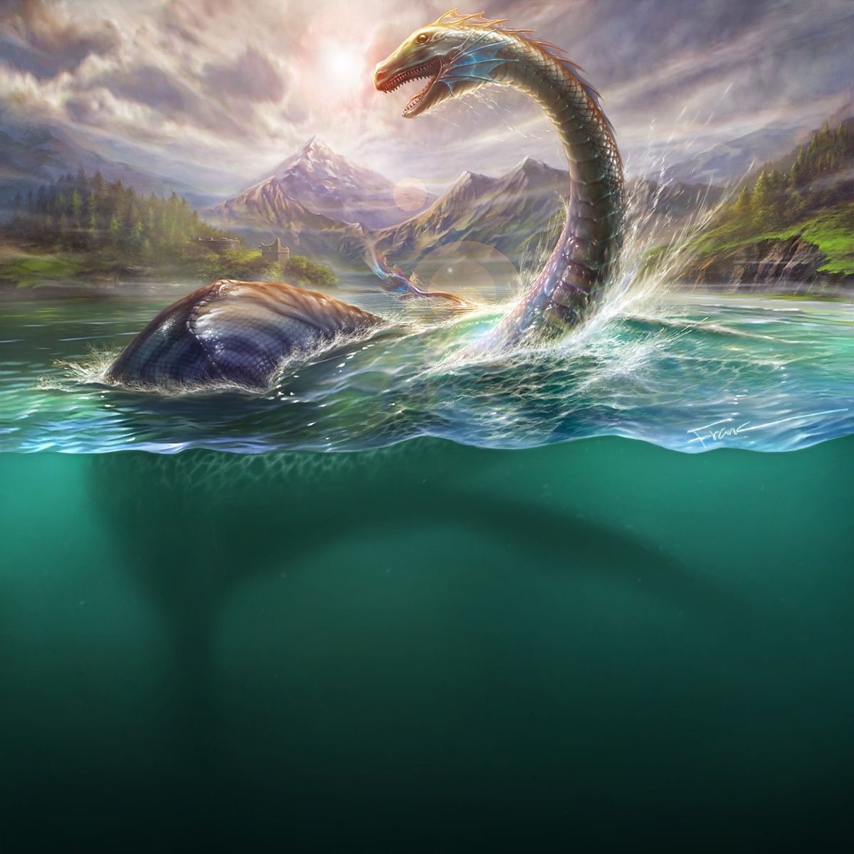 Nessie, Loch Ness, Kreatur, Mythen, Schottland, 1200x1200 HD Handy