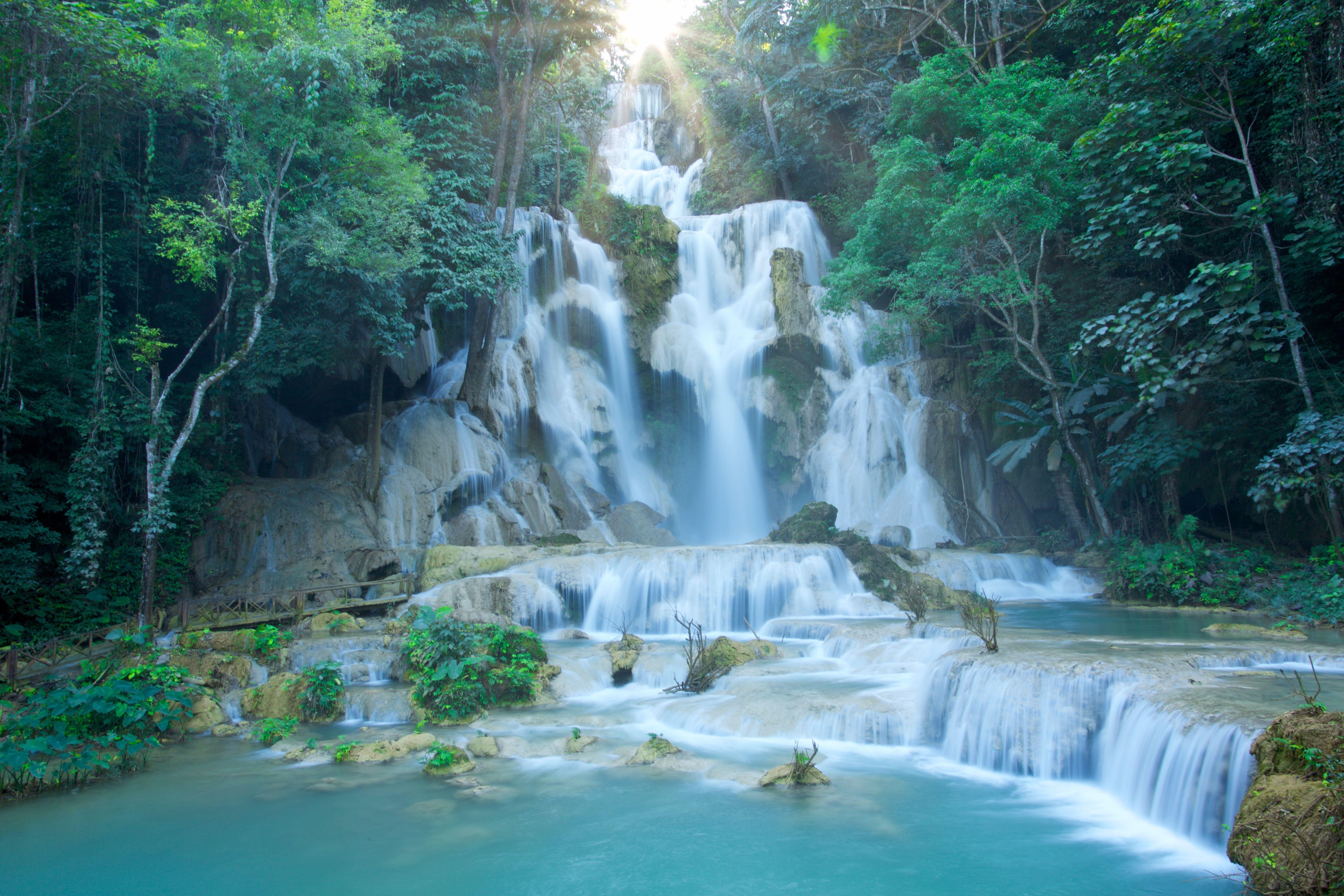 Tat Kuang Si, Wasserfälle, Luang Prabang, Laos, Natur, 5760x3840 4K Desktop