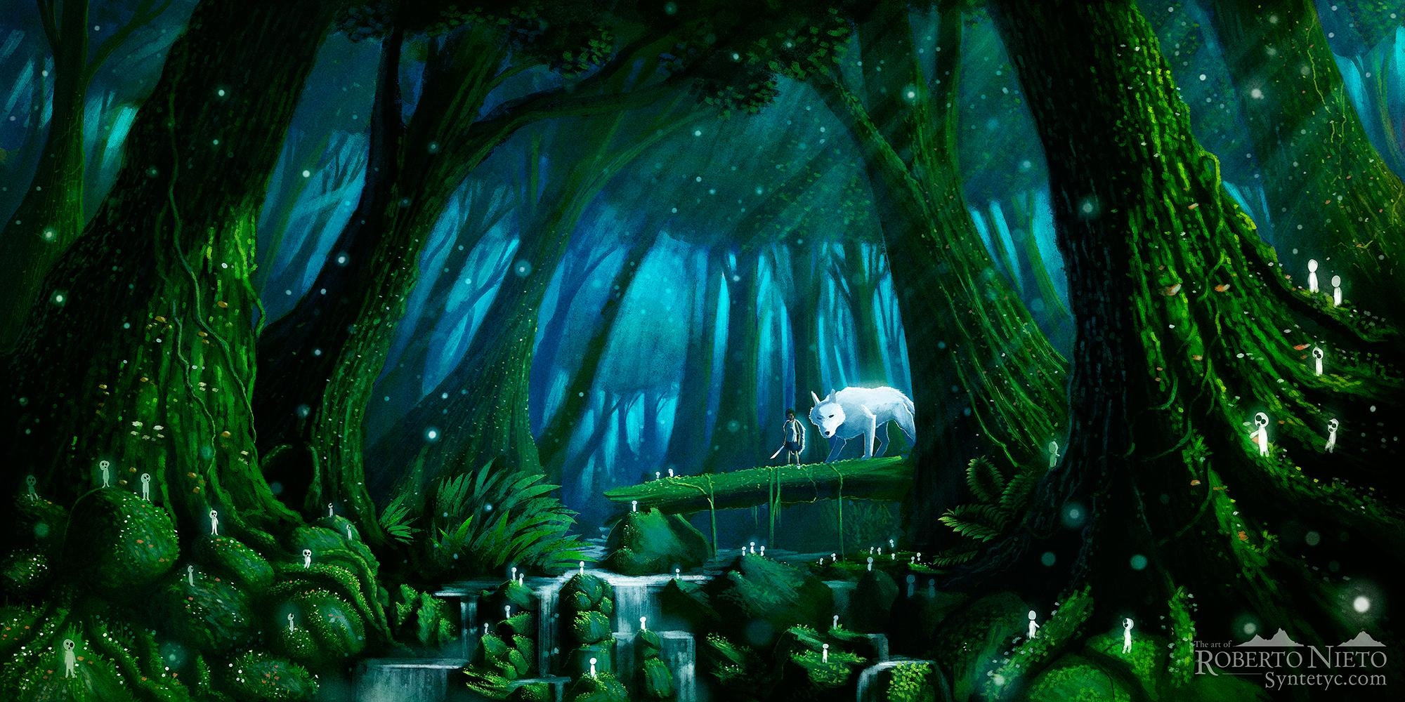 Prinzessin Mononoke, San, Moro, HD, Anime, 2000x1000 Dual Screen Desktop