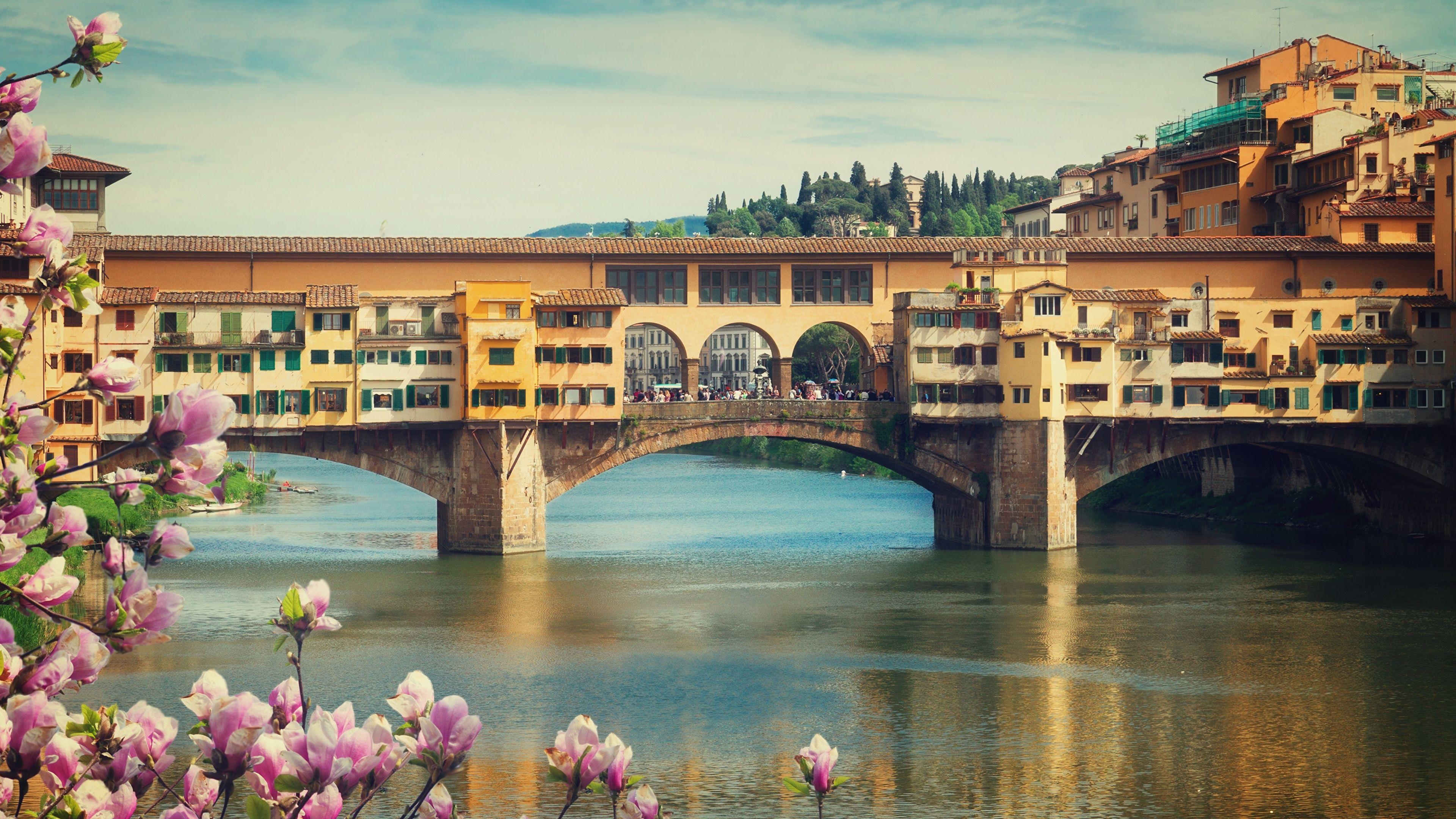 Ponte Vecchio, Florenz, Italien, Brücke, Städte, 3840x2160 4K Desktop