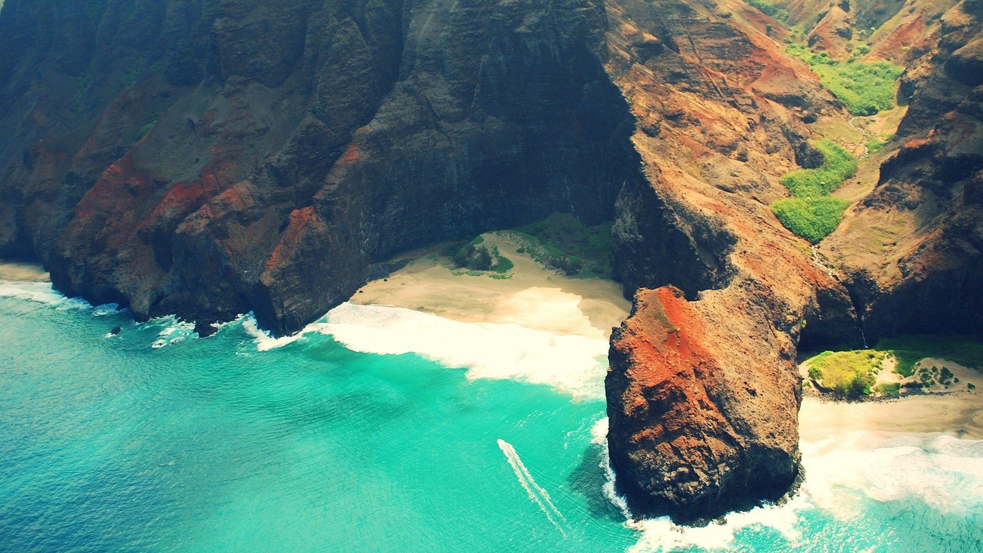 Kauai, Küste, Strand, Felsen, Hawaii, 1920x1080 Full HD Desktop