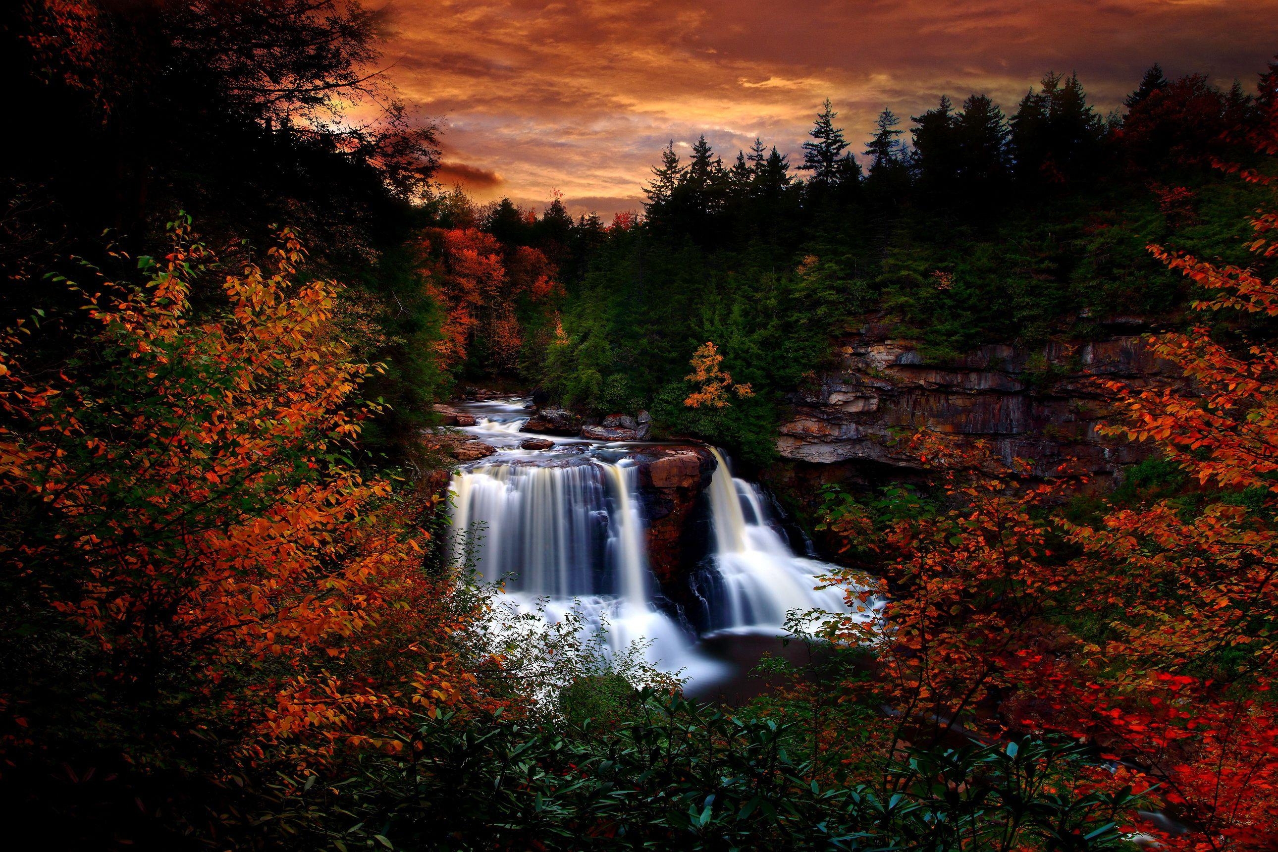 Herbst, Wasserfall, Blackwater Falls, West Virginia, Park, 2580x1720 HD Desktop