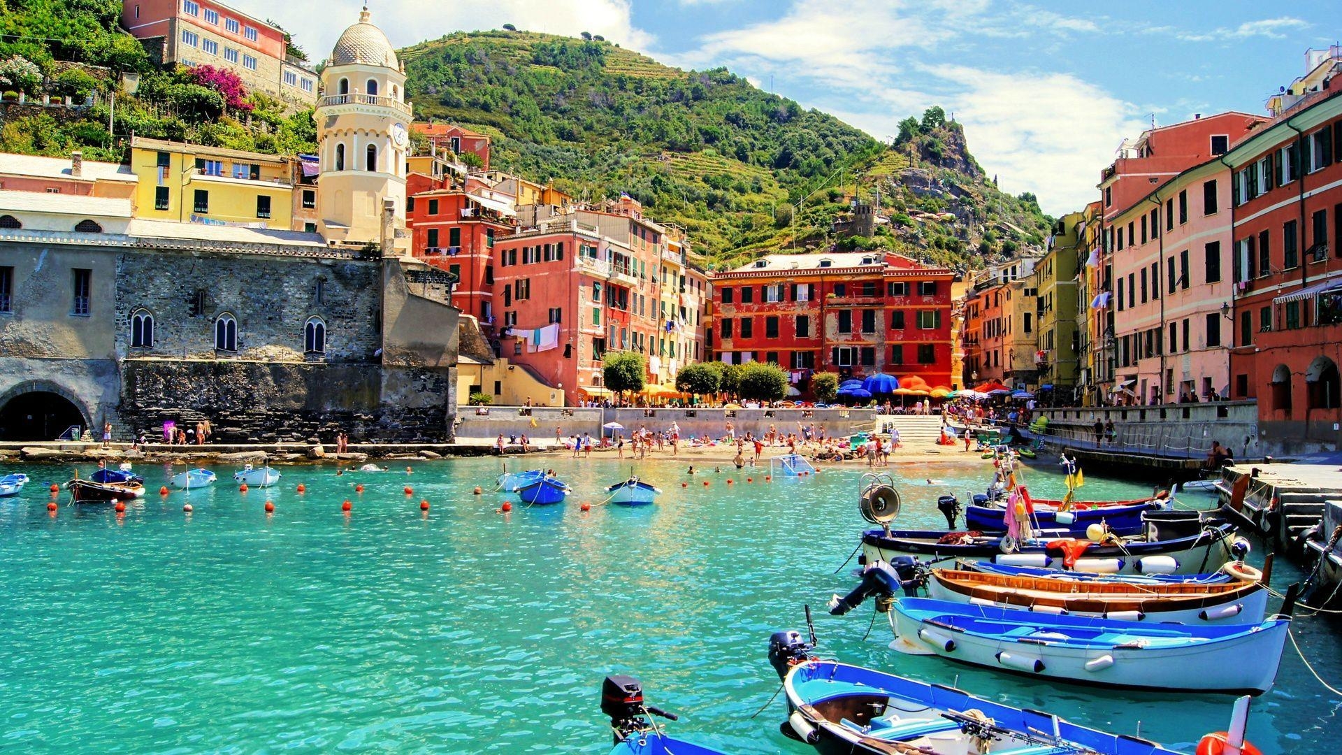 Cinque Terre, Italien, Landschaft, Meer, Dorf, 1920x1080 Full HD Desktop