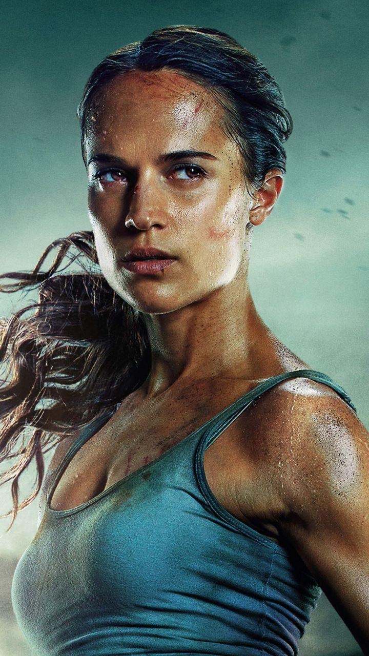 Alicia Vikander, Tomb Raider, Lara Croft, Film, 2018, 720x1280 HD Handy