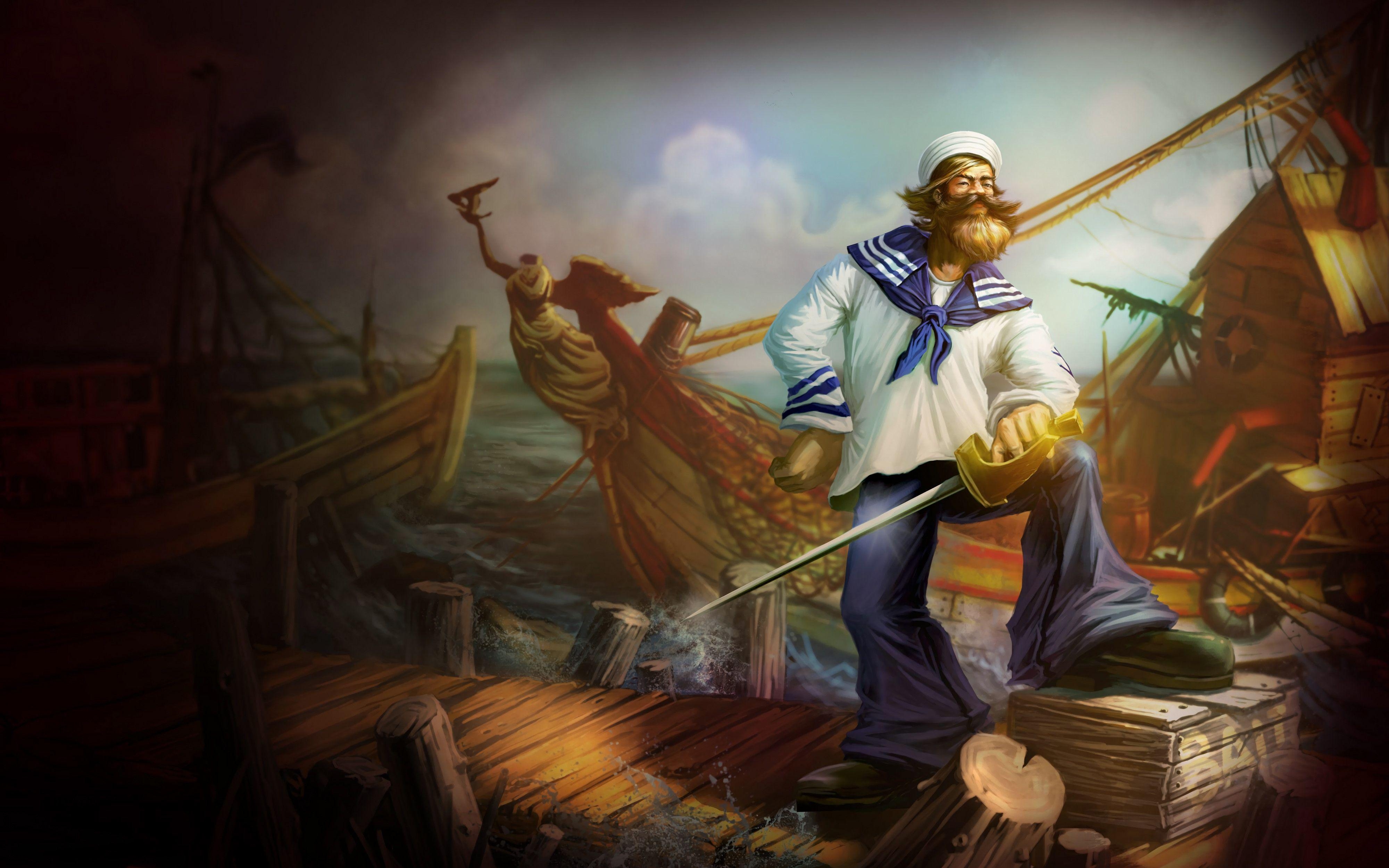 Seemann, Gangplank, Fan-Art, League of Legends, Abenteuer, 4000x2500 4K Desktop