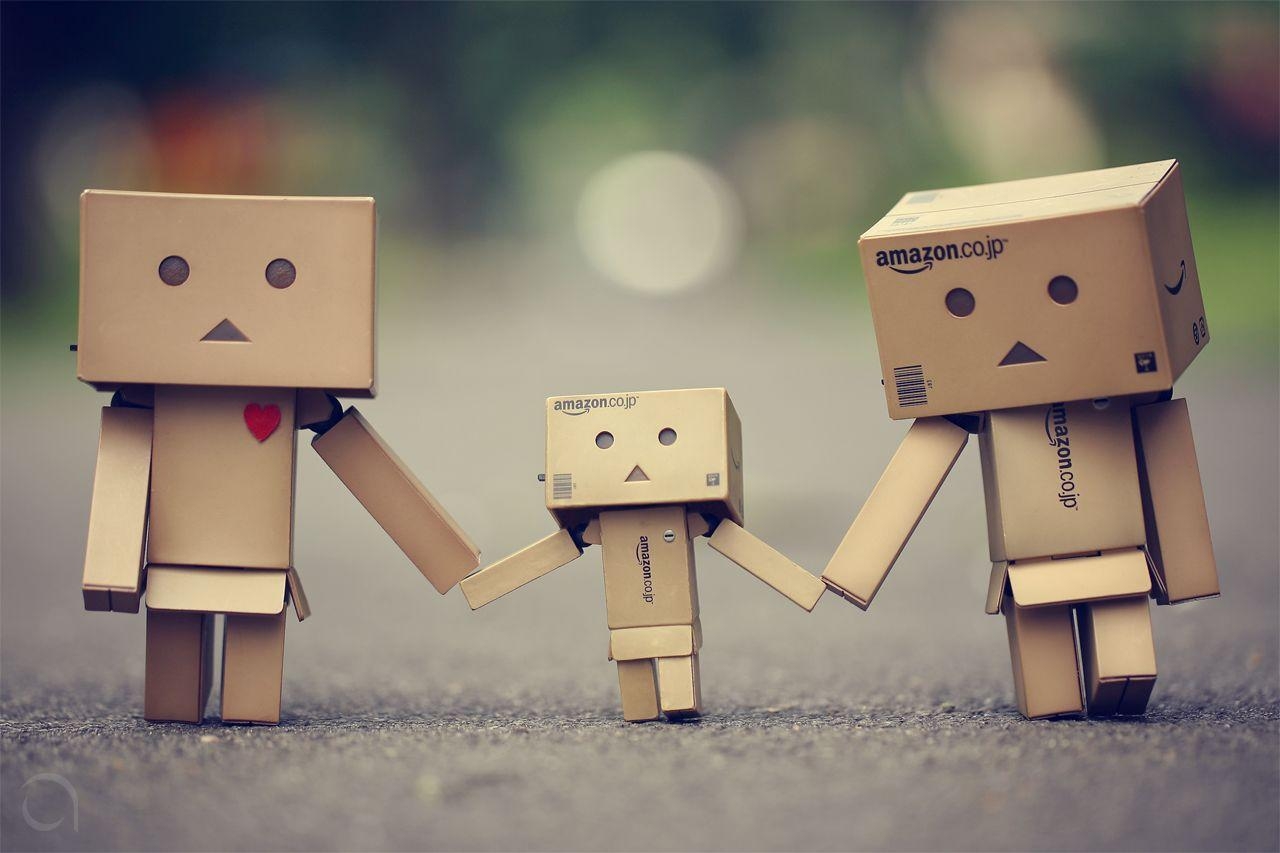 Danbo, Glückliche Familie, Hintergrund, Miniaturwelt, Freude, 1280x860 HD Desktop