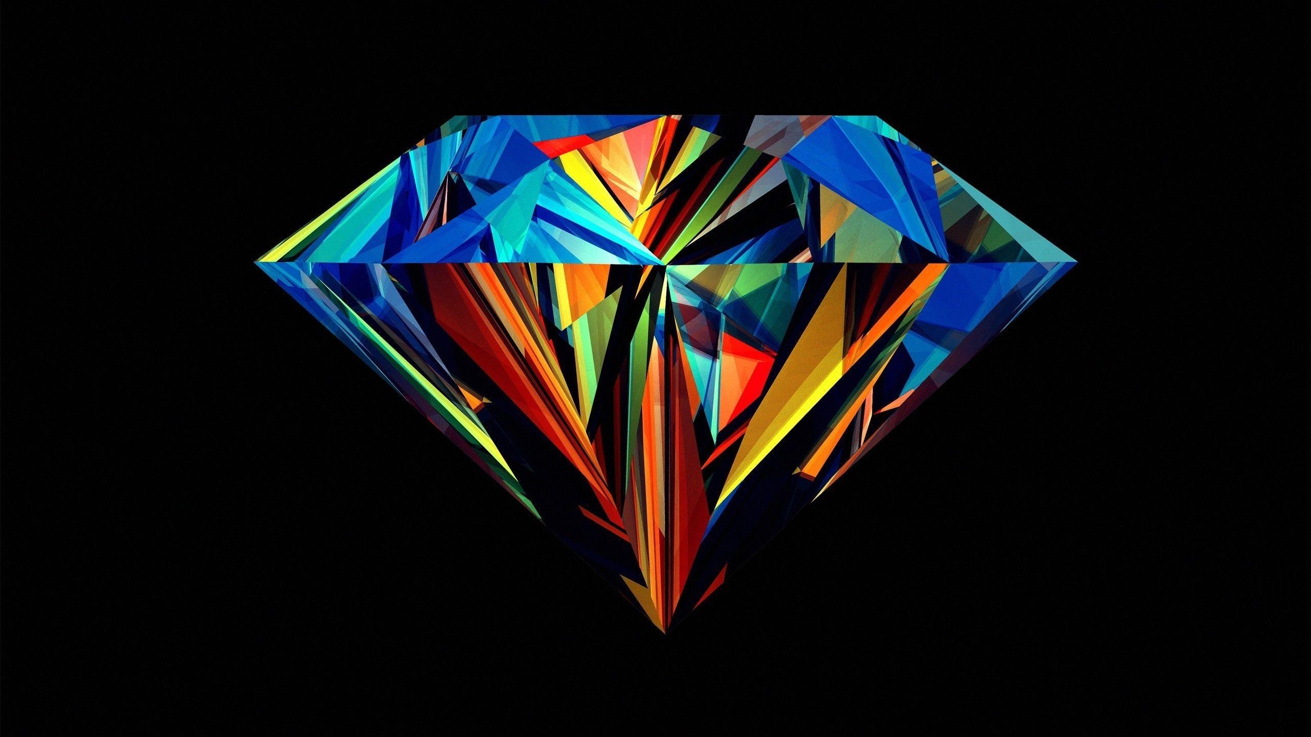 Facets, Justin Maller, Diamanten, Abstrakt, Hintergrund, 2560x1440 HD Desktop