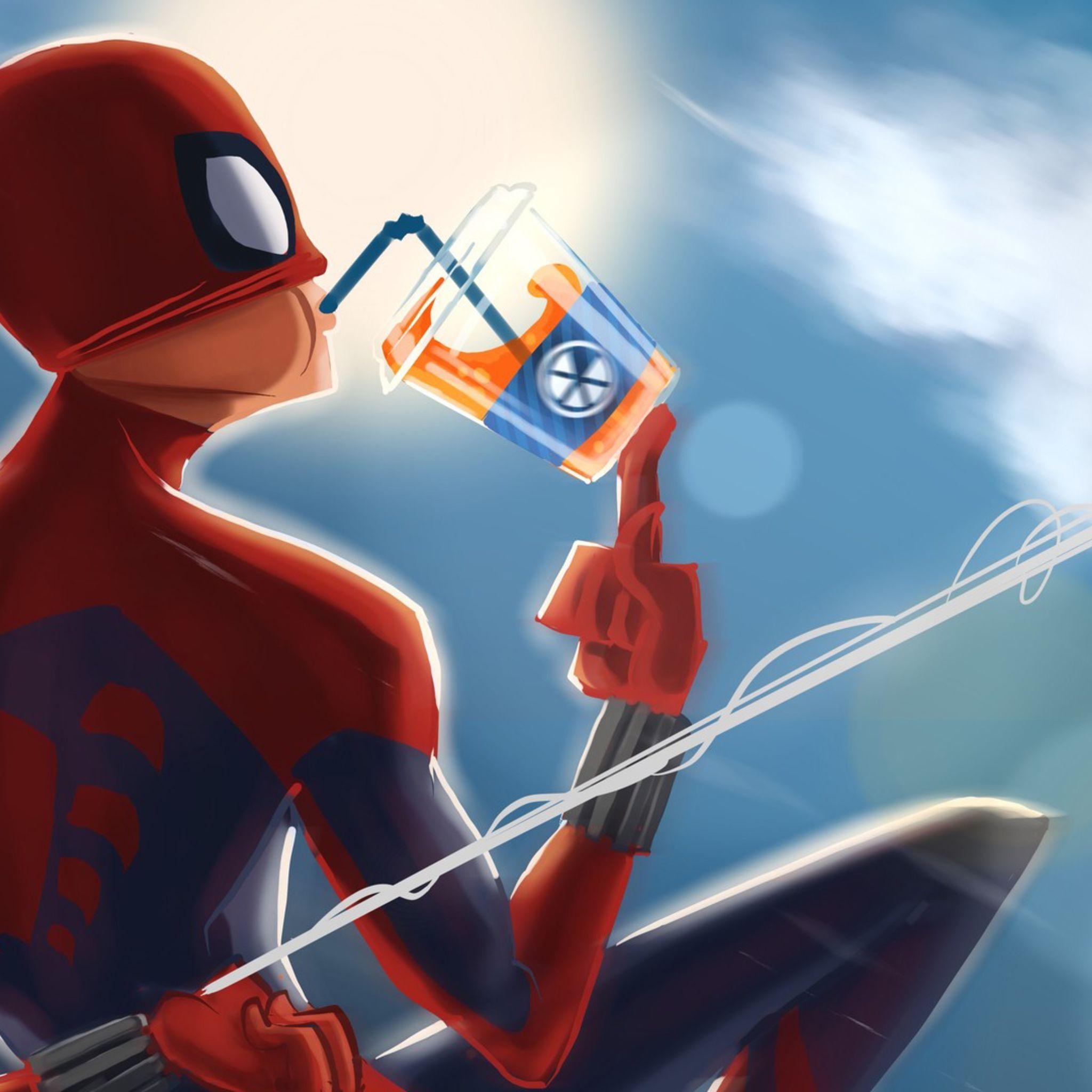 Spiderman, Trinken, Soda, iPad, 4K, 2050x2050 HD Handy