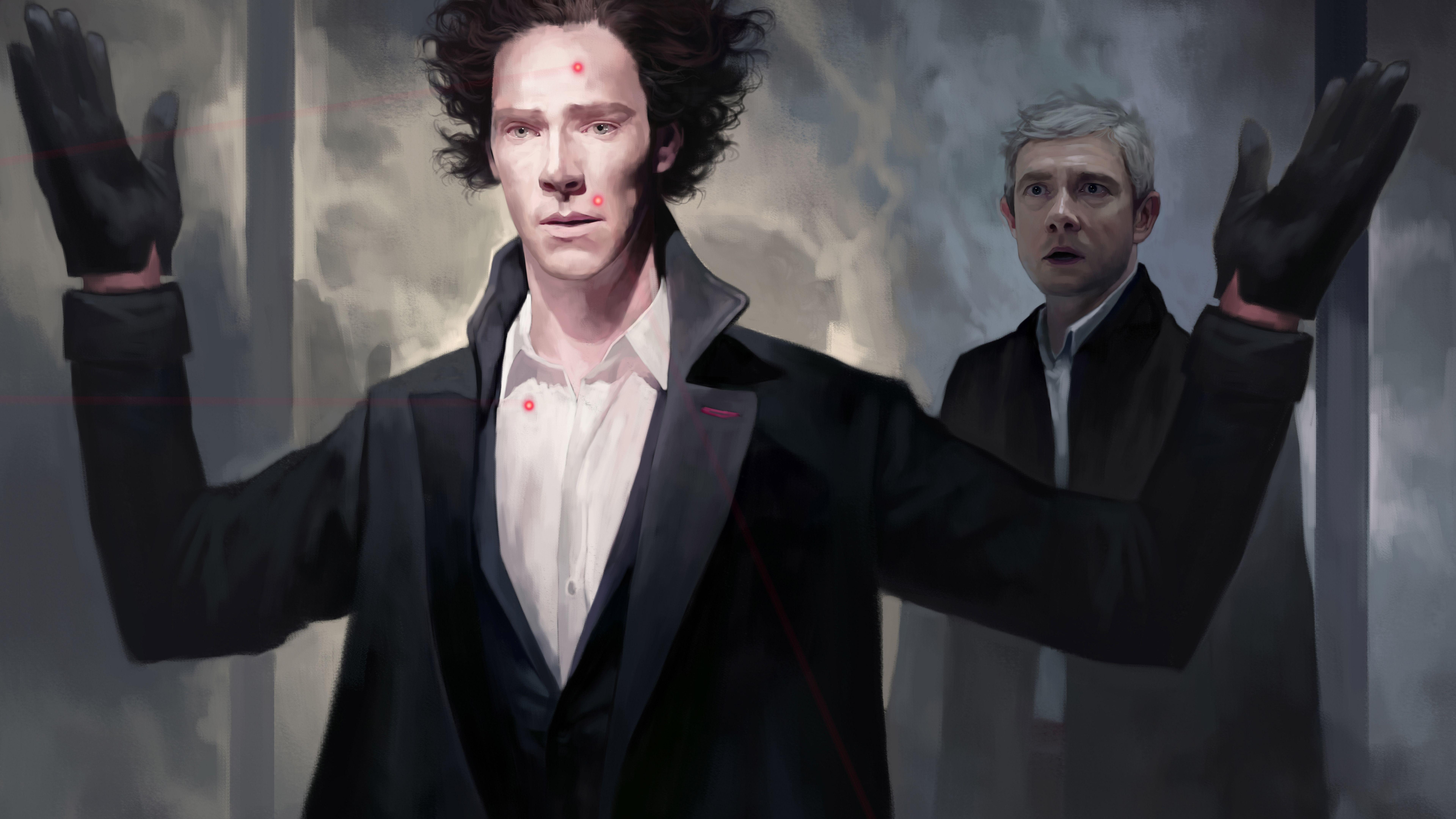 Sherlock Kunst, Benedict Cumberbatch, 4K, Martin Freeman, 7680x4320 4K Desktop