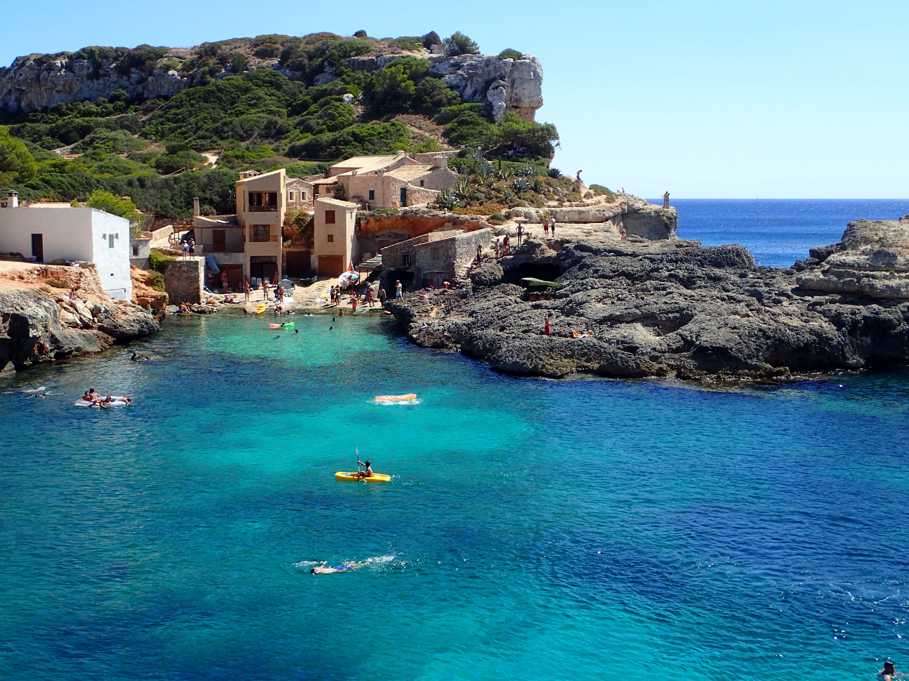 Calas Salmunia, Mallorca, Küste, Kayak, Idylle, 3840x2880 4K Desktop