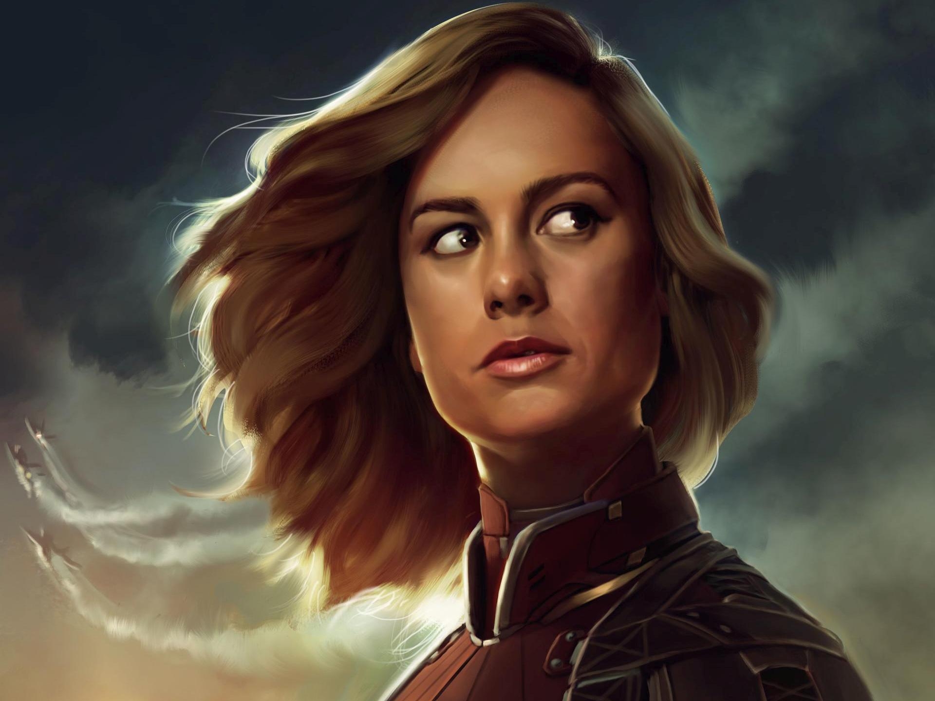 Brie Larson, Captain Marvel, Marvel, Held, Hintergrund, 1920x1440 HD Desktop