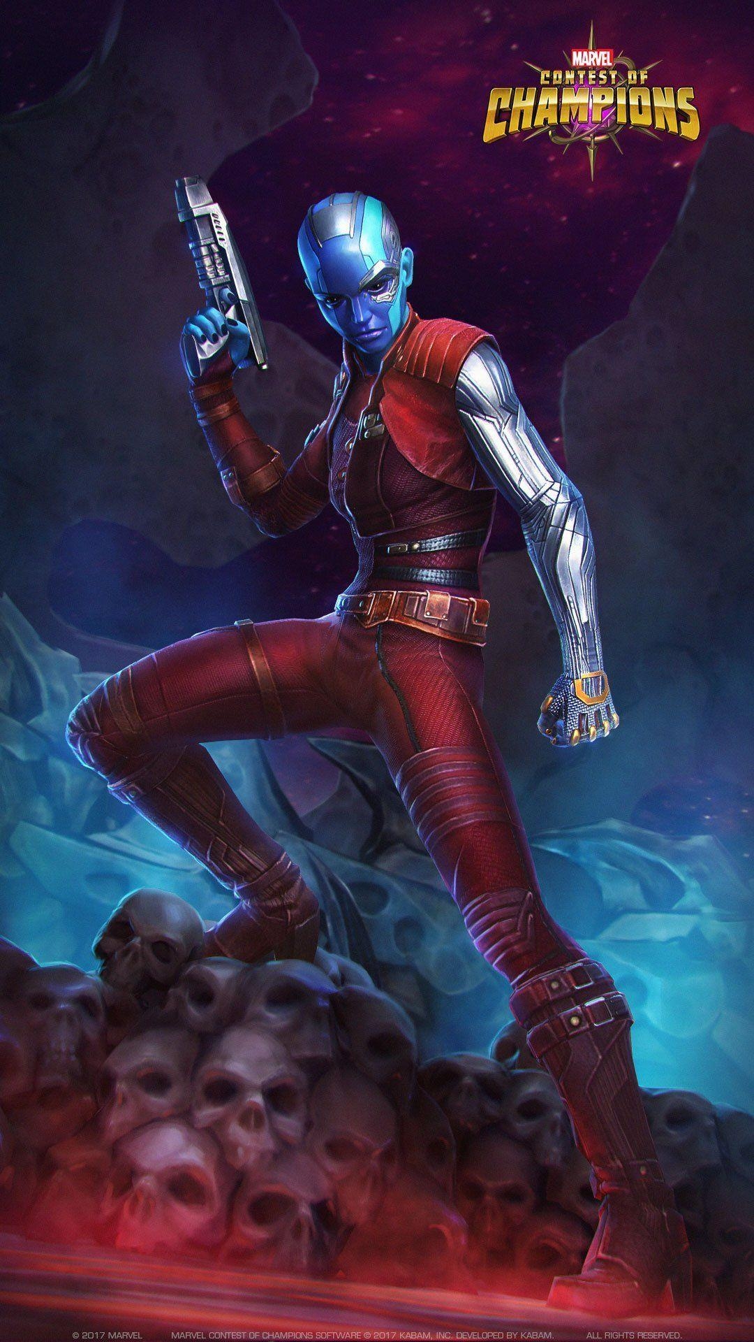 Nebula, Marvel, Contest of Champions, Superhelden, Comics, 1080x1920 Full HD Handy