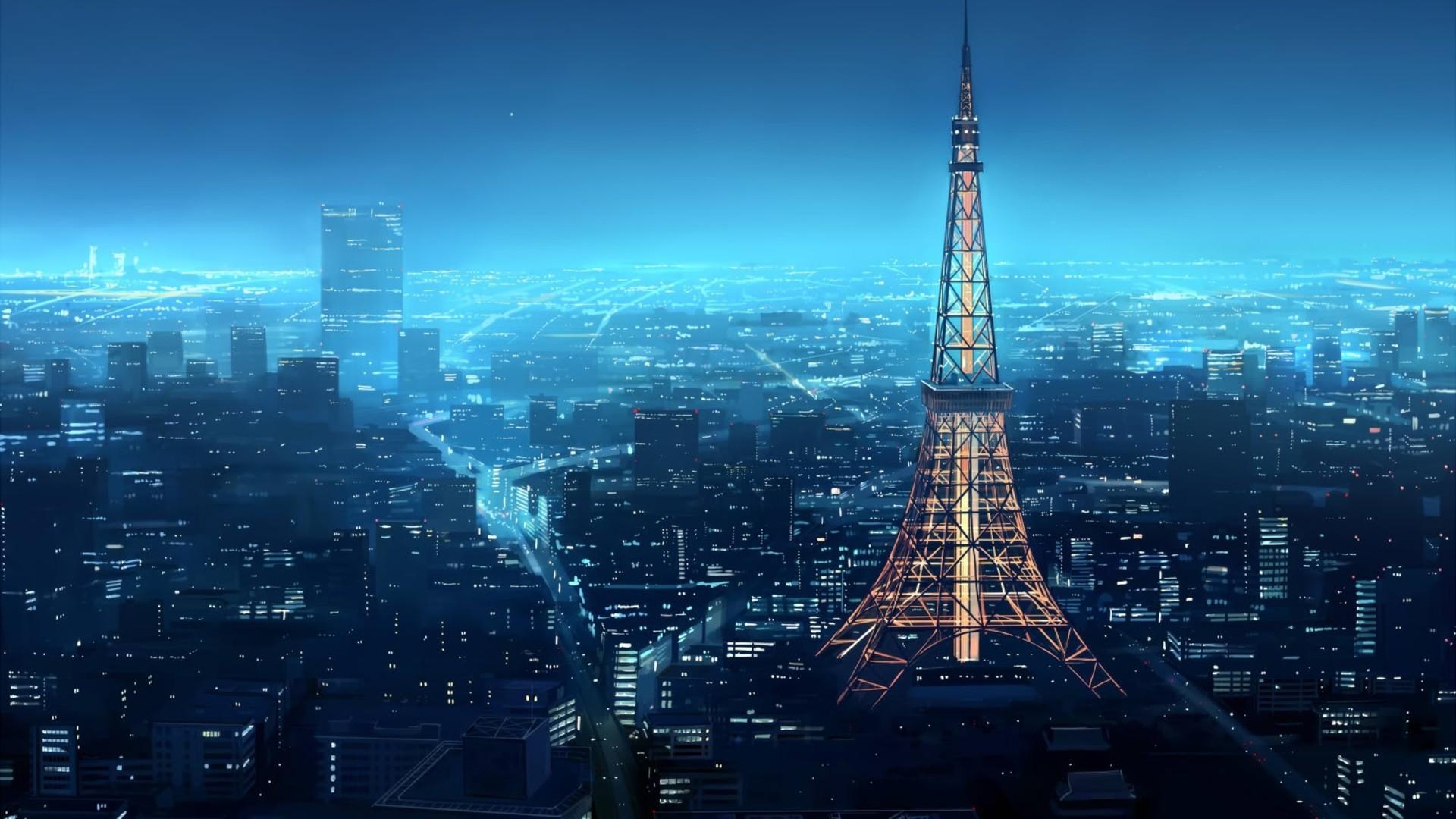 Tokyo Tower, CGI, Stadtbild, Japan, Modern, 1920x1080 Full HD Desktop