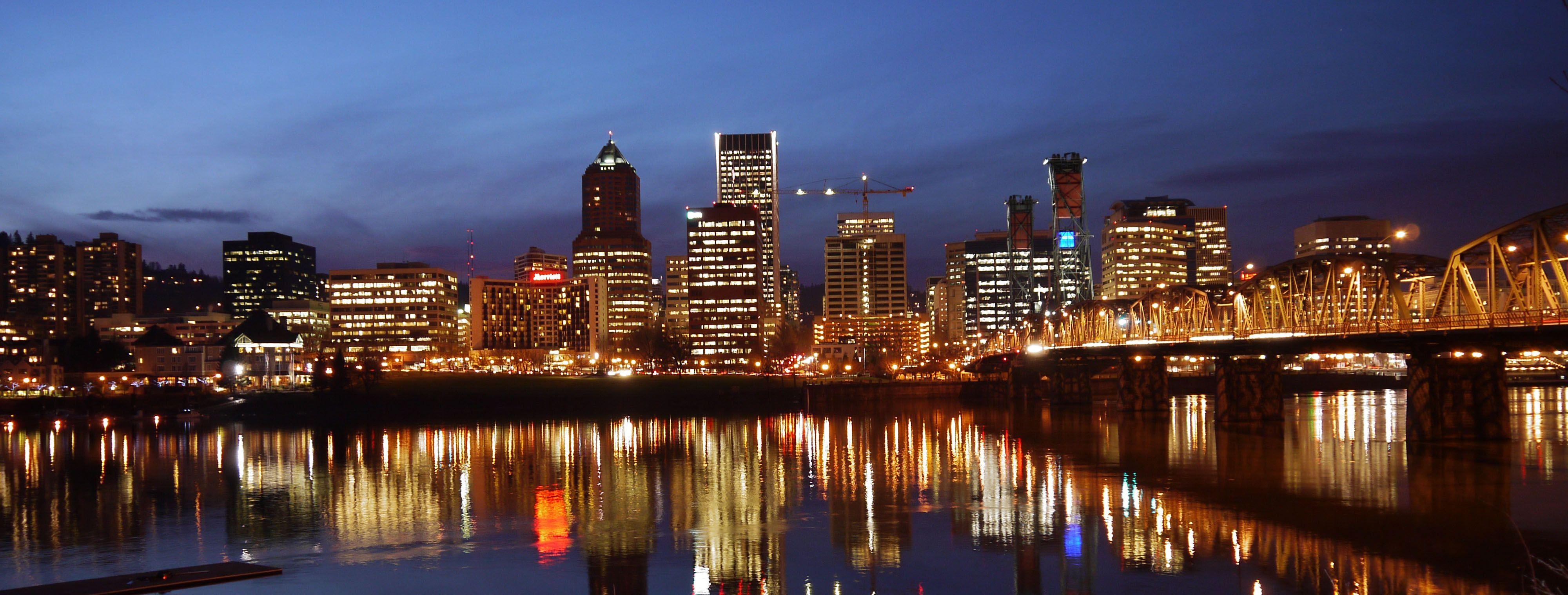 Portland, Pixels, Hintergrundbild, Stadt, USA, 4000x1520 Dual Screen Desktop