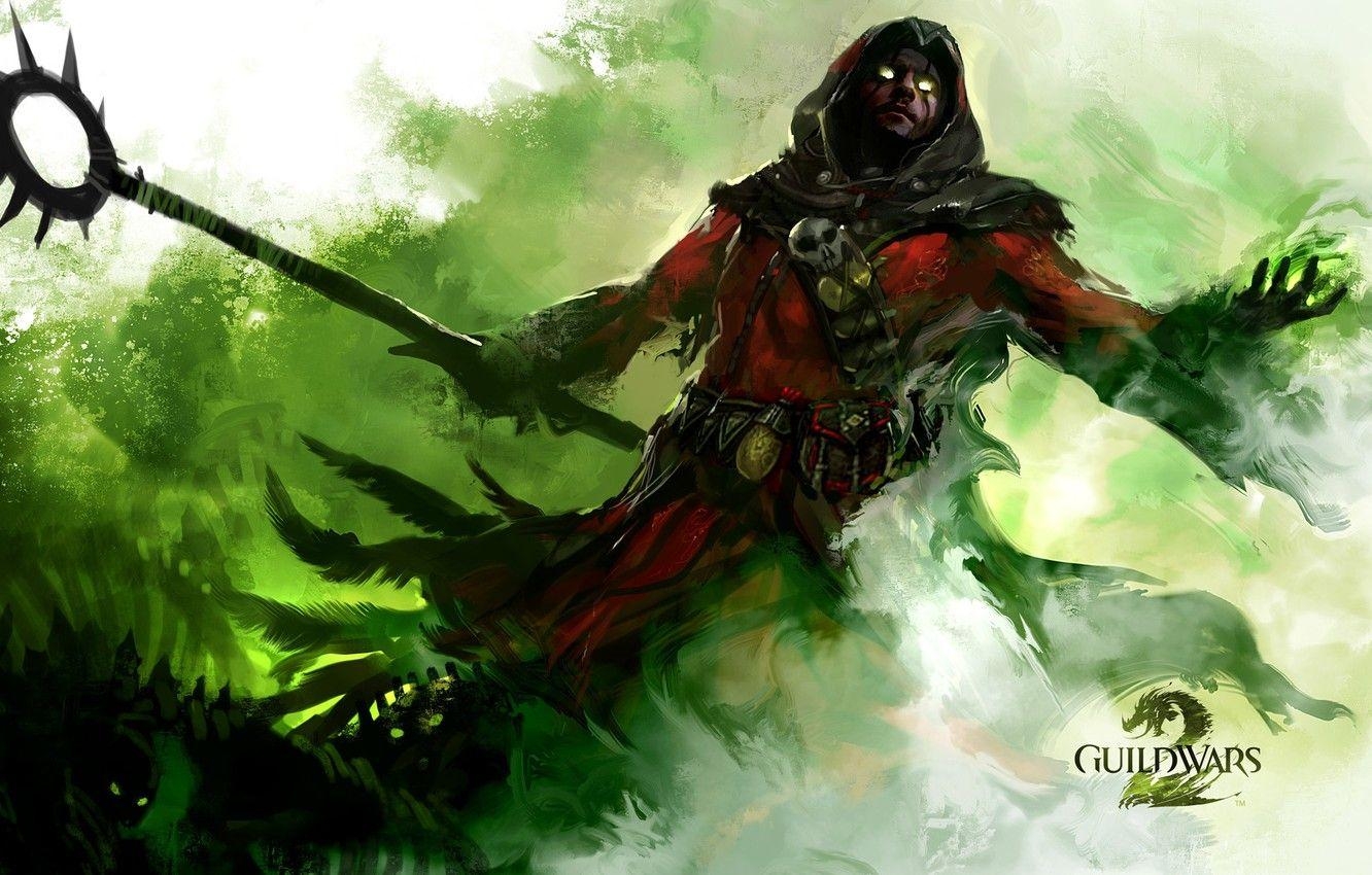 Guild Wars, Green Sorcerer, Bild, Stab, Fantasy, 1340x850 HD Desktop