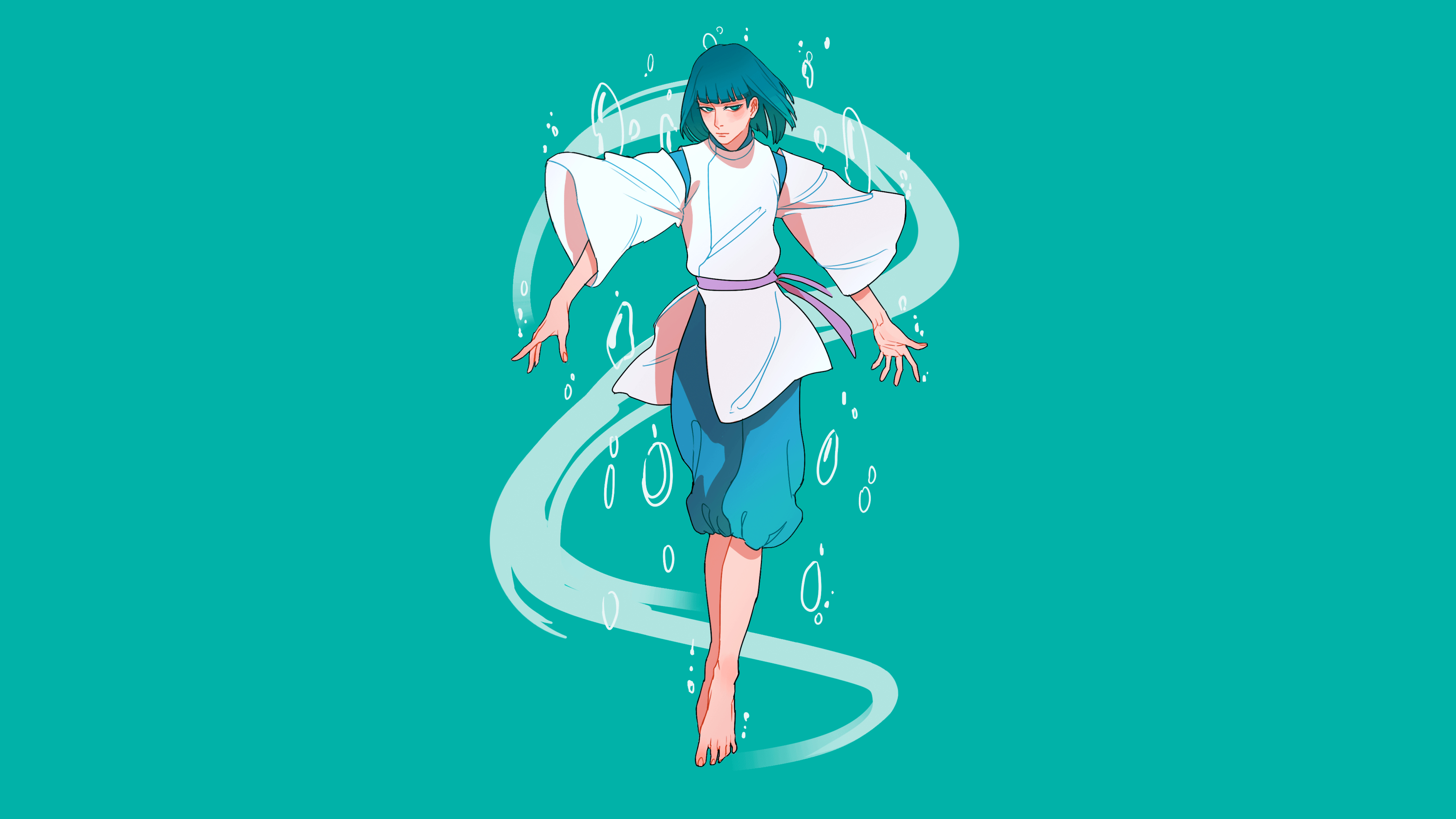 Haku, Spirited Away, Filmcharakter, Ghibli, Wallpaper, 3560x2000 HD Desktop