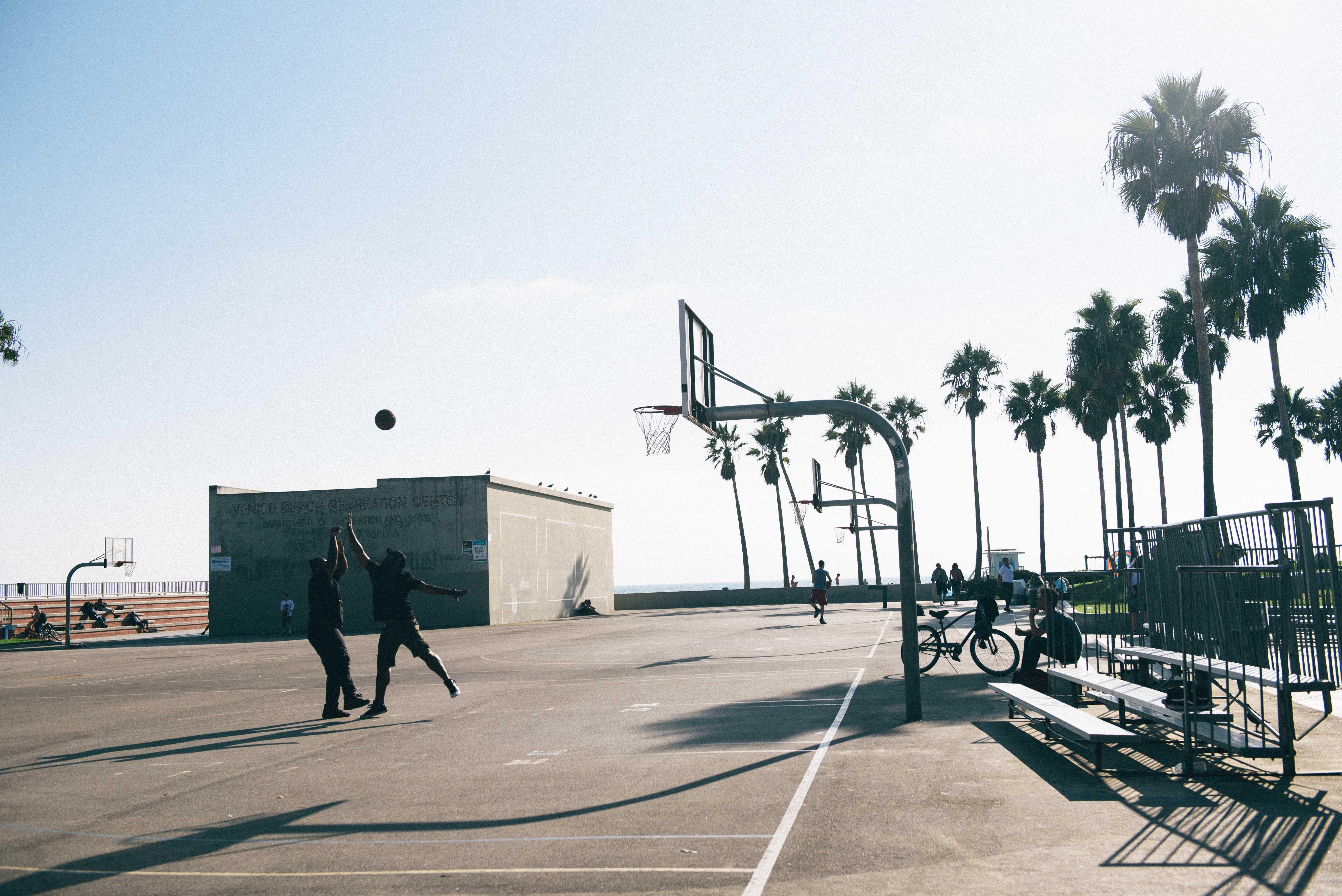 Basketball, Venice Beach, Los Angeles, Spieler, Ozean, 6020x4020 4K Desktop