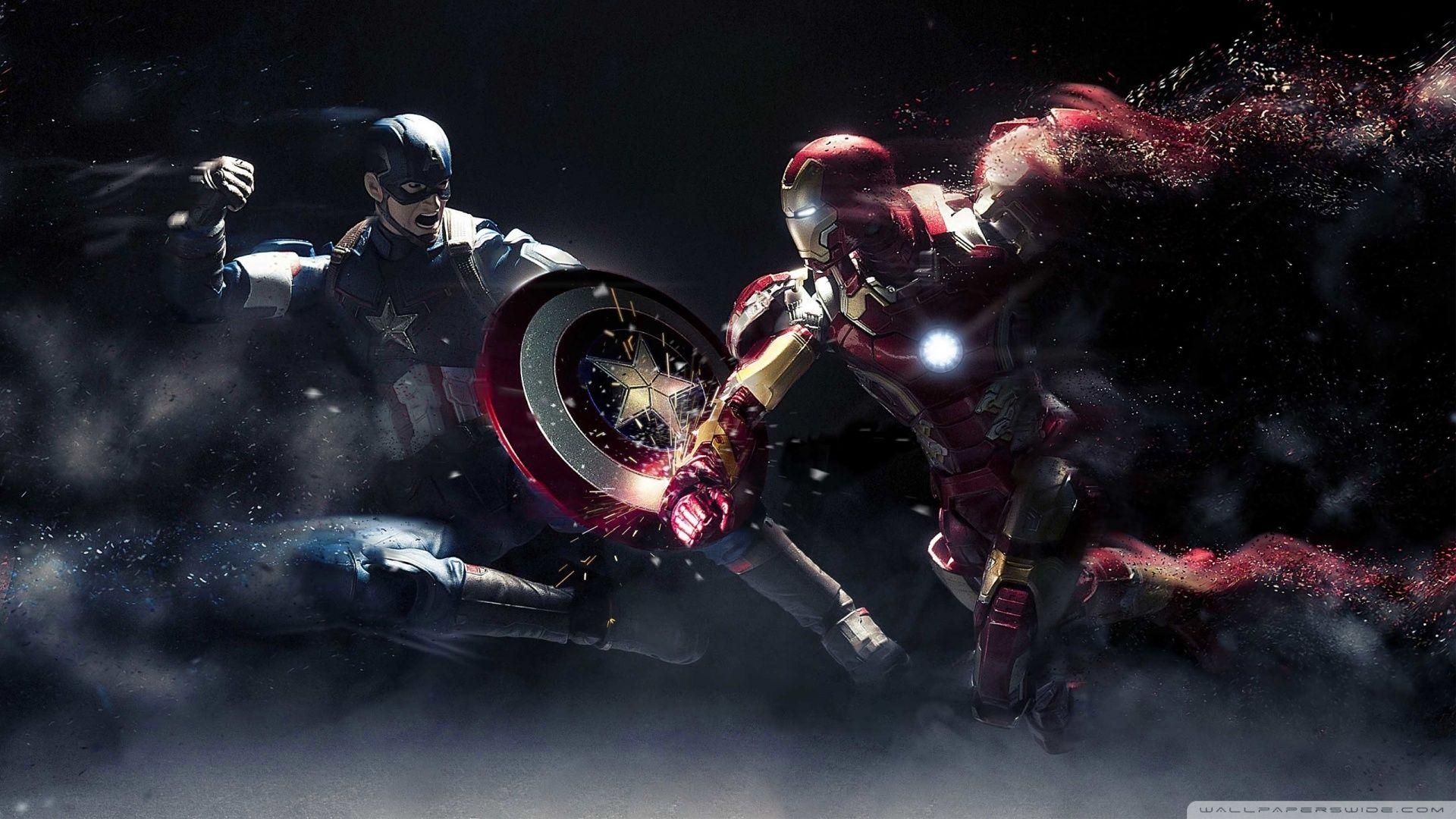 Captain America, Iron Man, 4K, HD, Marvel, 1920x1080 Full HD Desktop