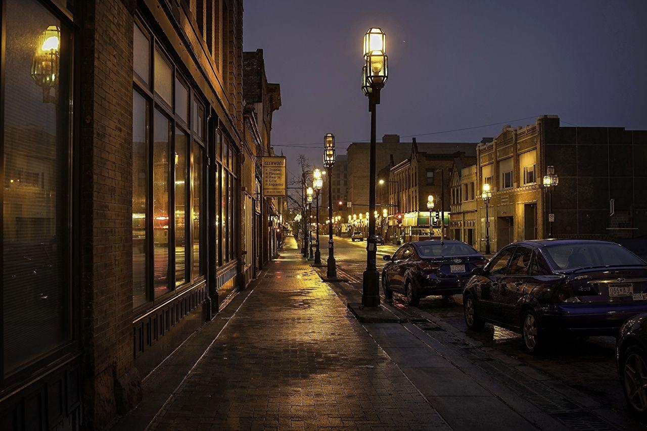 Duluth, Minnesota, USA, Nacht, Straße, 1280x860 HD Desktop