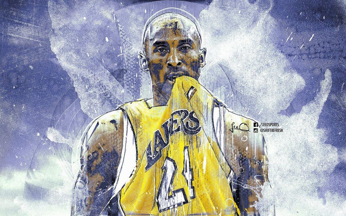 Kobe Bryant, Grunge-Design, NBA, Kunst, Basketball, 1140x710 HD Desktop