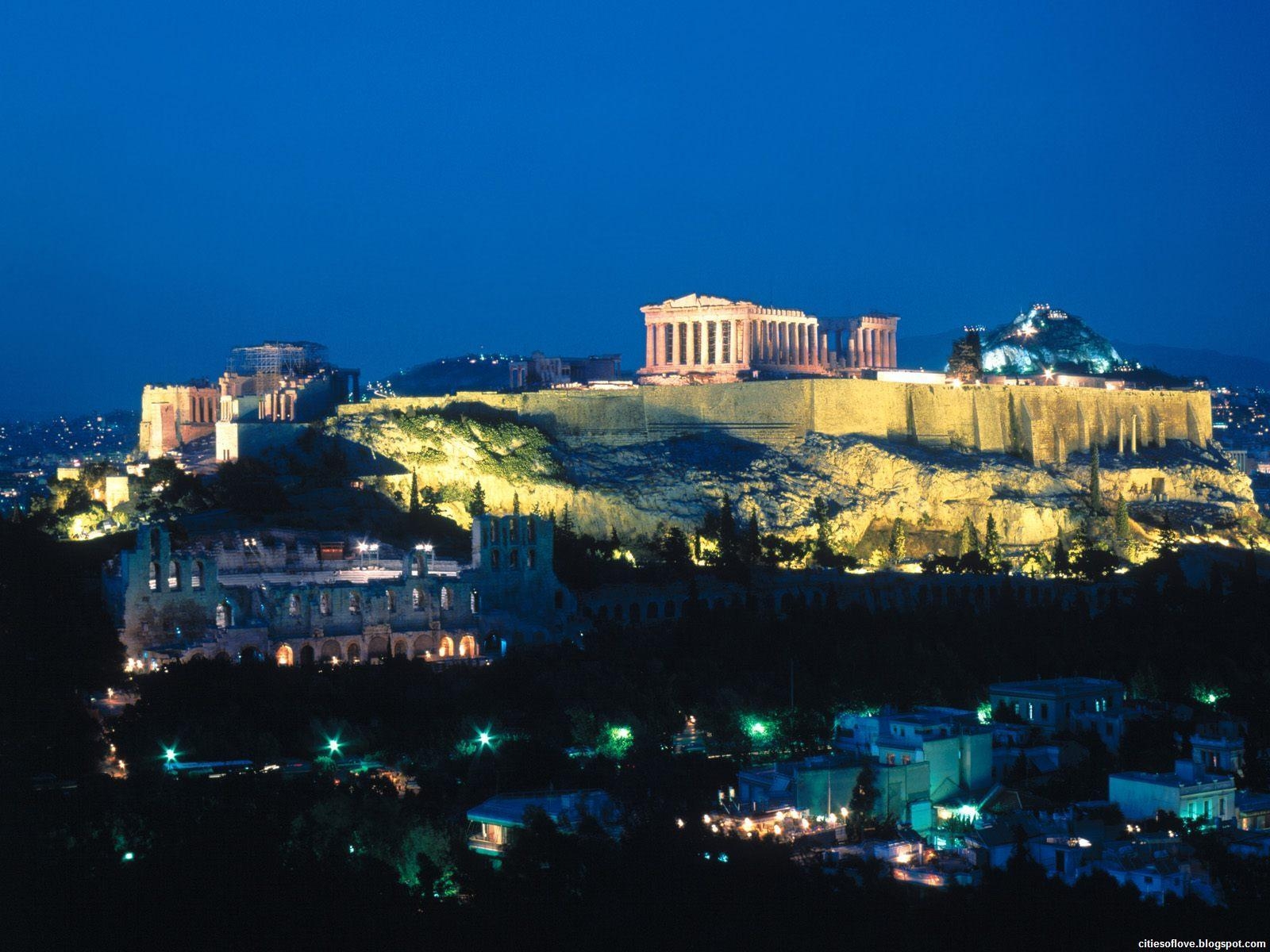 Athen, Akropolis, Abend, historisch, antik, 1600x1200 HD Desktop