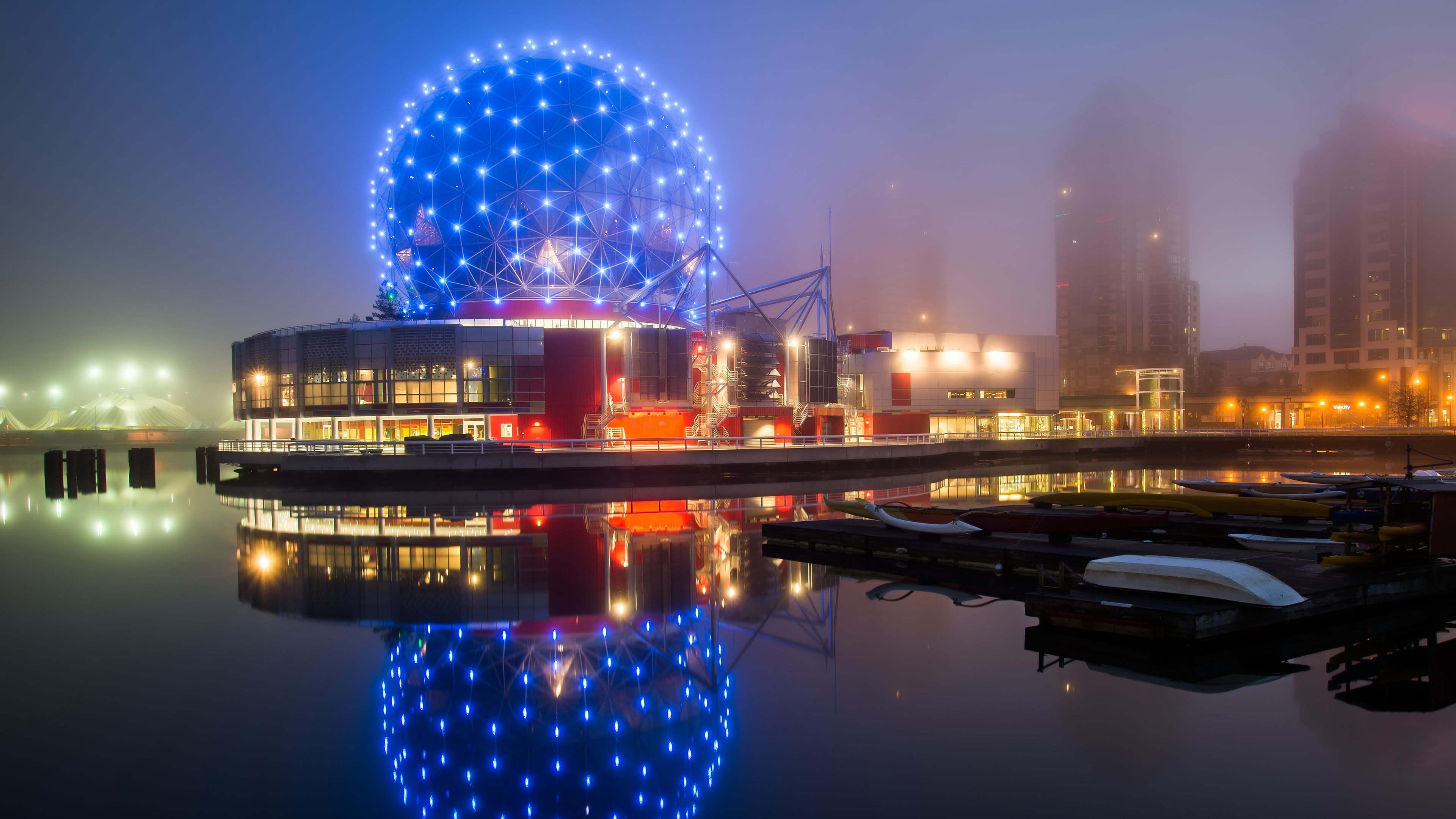 Science World, Nacht, Vancouver, Kanada, UHD, 3840x2160 4K Desktop