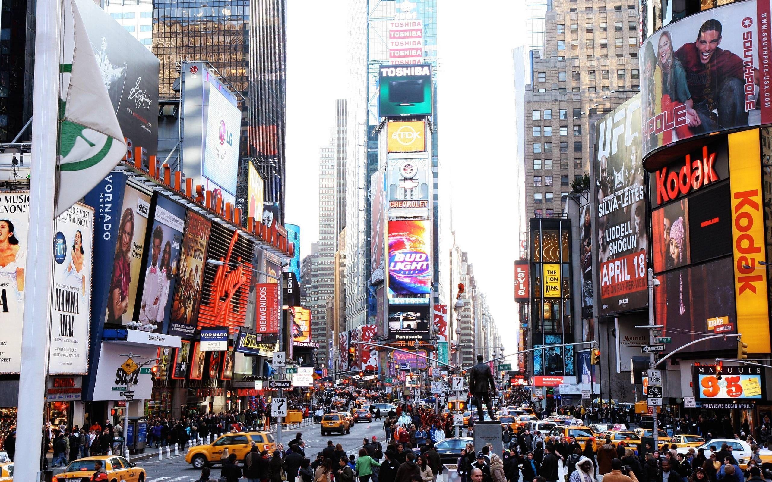 Times Square, Episches Auto, New York, Reisen, Wallpaper, 2560x1600 HD Desktop