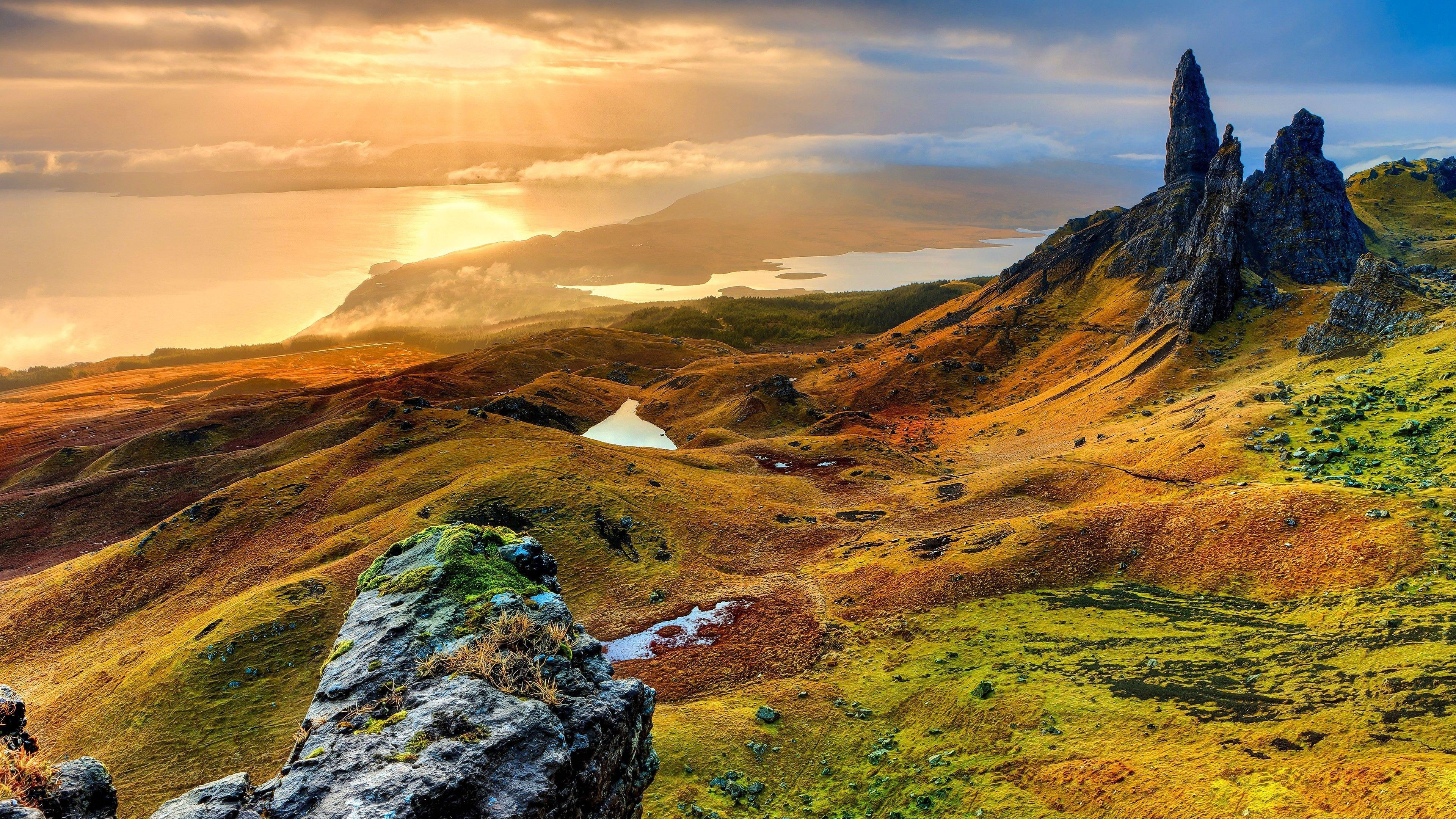 4K, Isle of Skye, Schottland, Landschaft, Farbenfroh, 3840x2160 4K Desktop