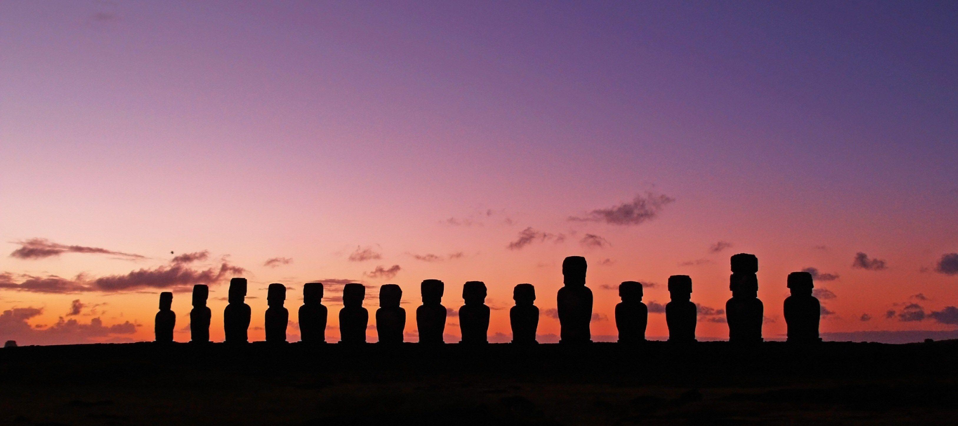 Chile, Osterinsel, Rapa Nui, Moai, Reisen, 3260x1450 Dual Screen Desktop