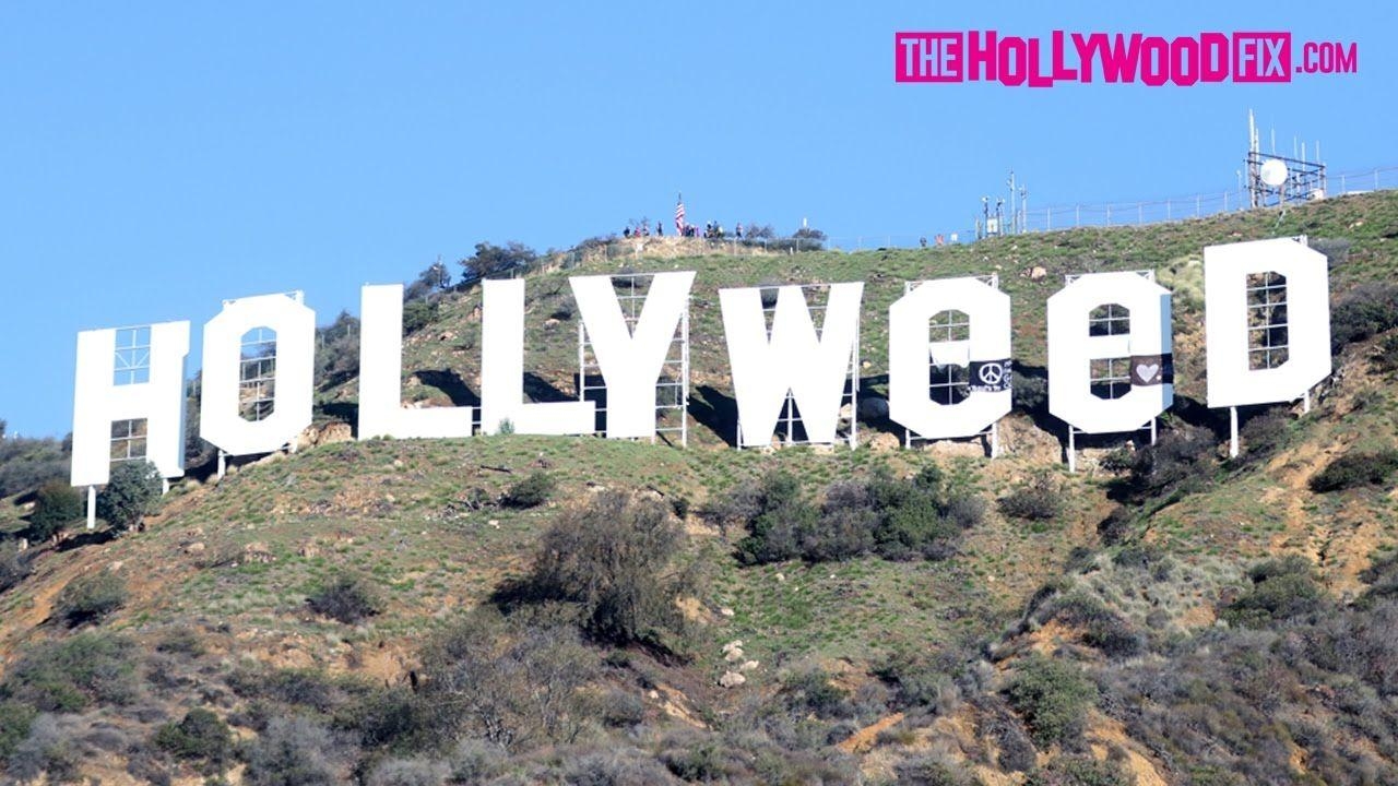 Hollywood-Schild, Hollyweed, Neujahr, 1280x720 HD Desktop