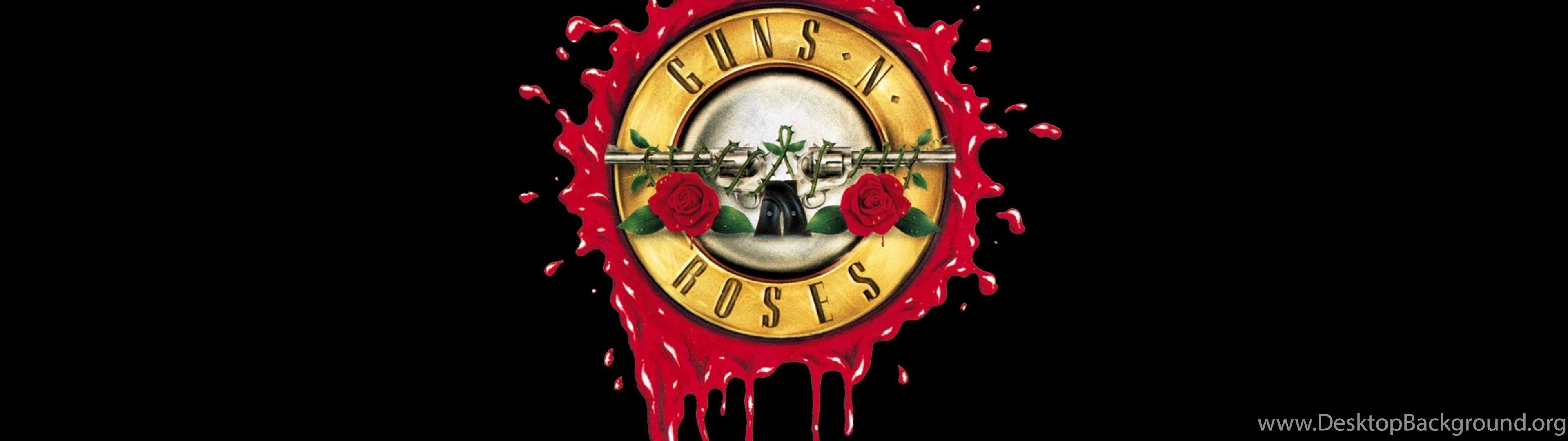 Guns N' Roses, Logo, Vollbild, Hintergrund, Musik, 3840x1080 Dual Screen Desktop