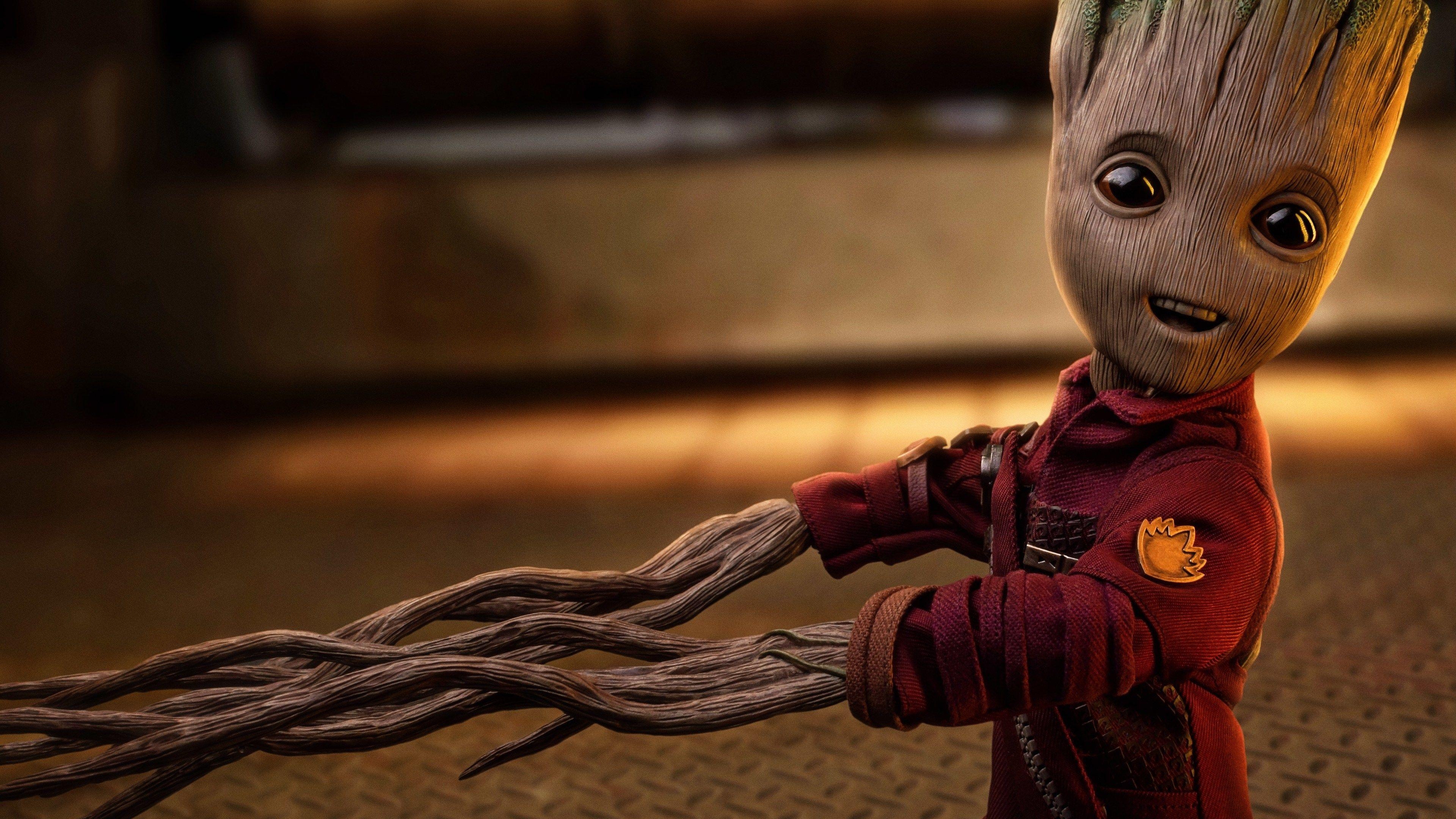 Baby Groot, 5K, 2018, Artwork, Superhelden, 3840x2160 4K Desktop