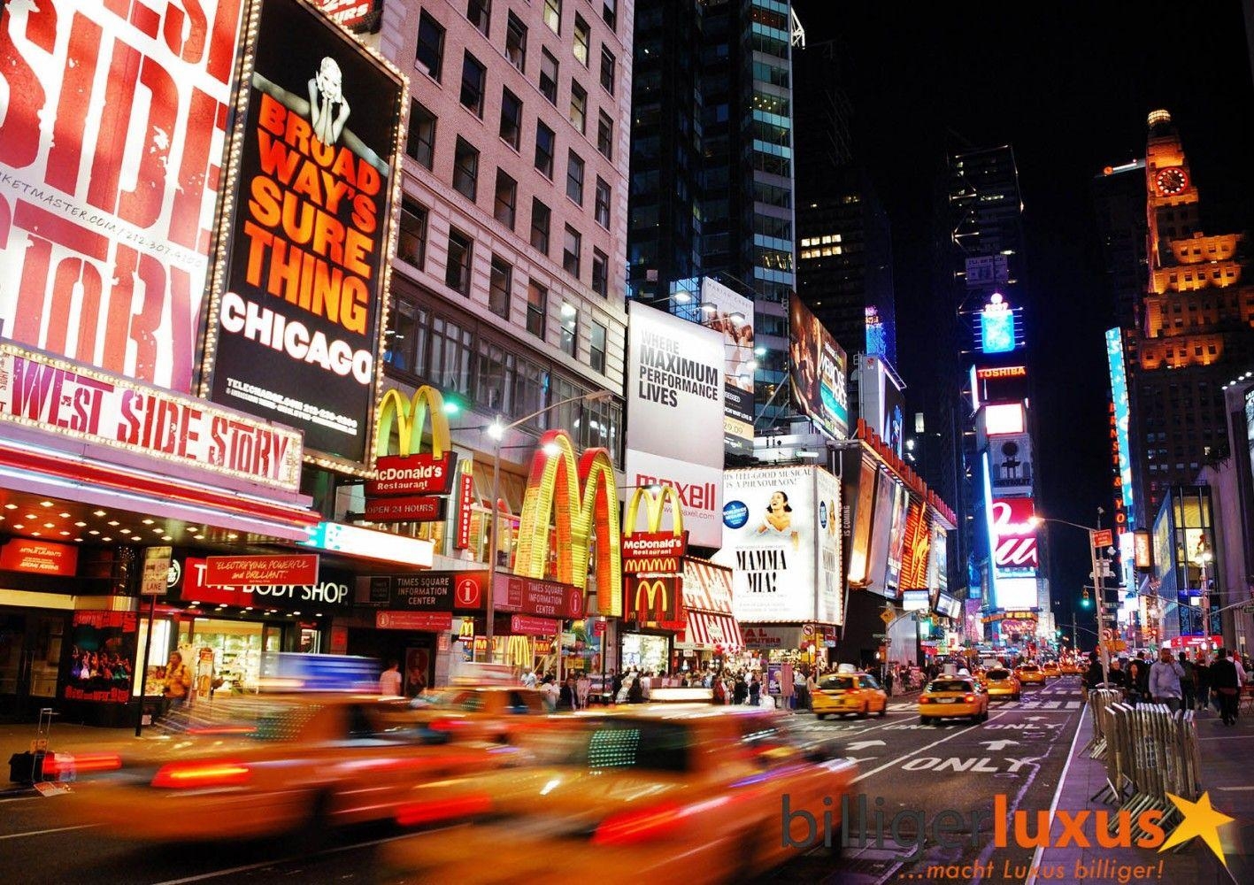 New York, Broadway, Taxi, Nachtfoto, Reisen, 1420x1000 HD Desktop