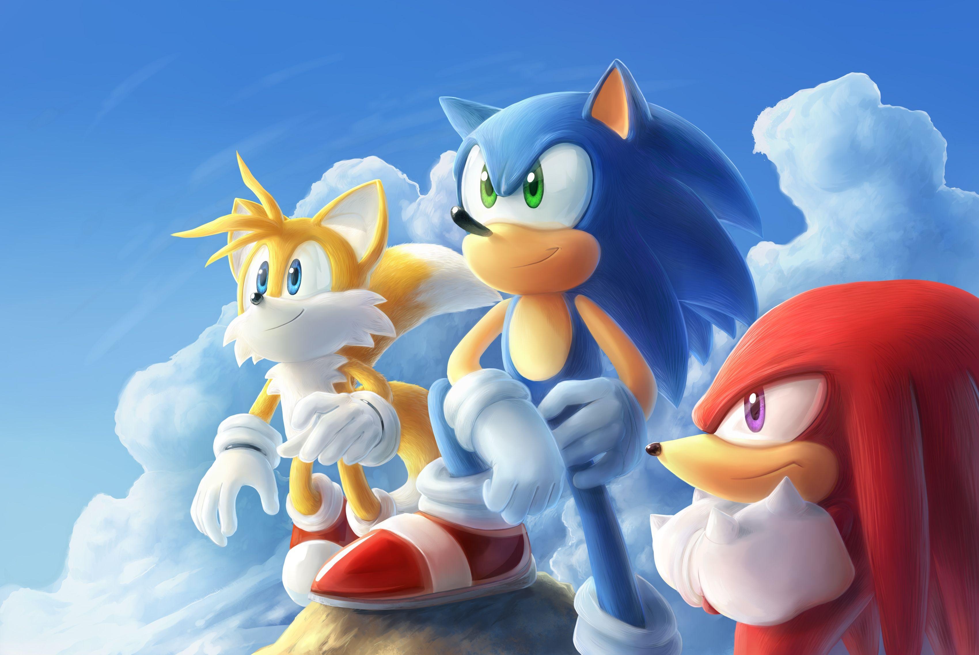 Knuckles der Echidna, Tails, Sonic, Igel, Spiel, 3400x2280 HD Desktop