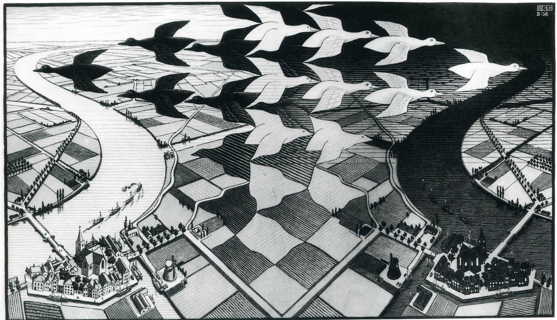 M.C. Escher, Kunst, Illusion, optische Magie, Perspektive, 1880x1080 HD Desktop