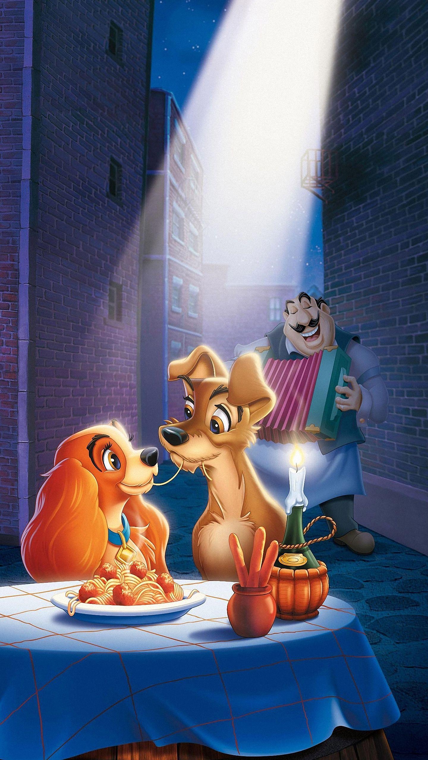 Susi und Strolch, Cartoon, Hunde, iPhone, Disney, 1440x2560 HD Handy