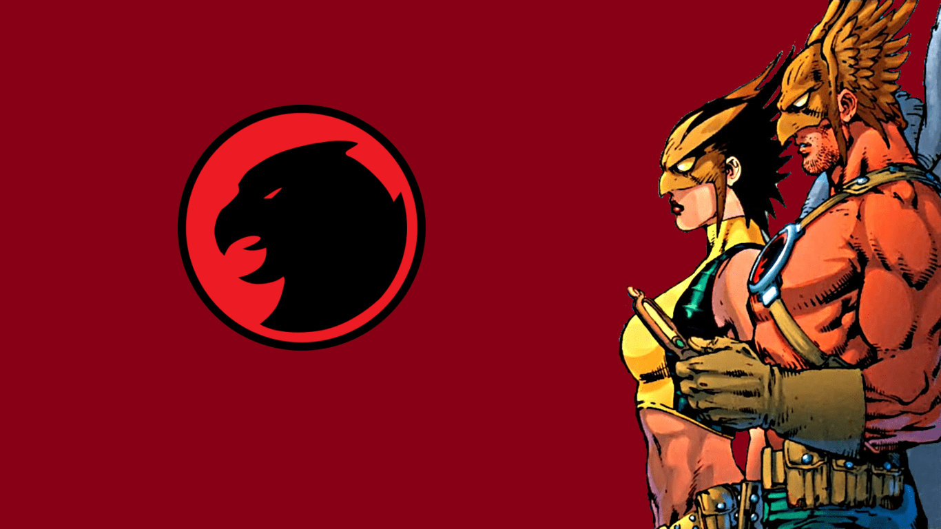 Hawkman Logo, Comics, Superheld, Hintergrund, Hawkgirl, 1370x770 HD Desktop