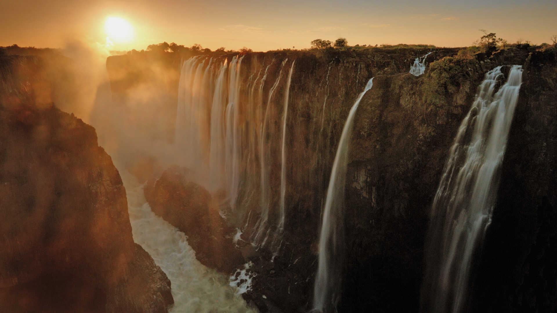 Viktoriafälle, Sambia, Nationalpark, Wasserfälle, Natur, 1920x1080 Full HD Desktop