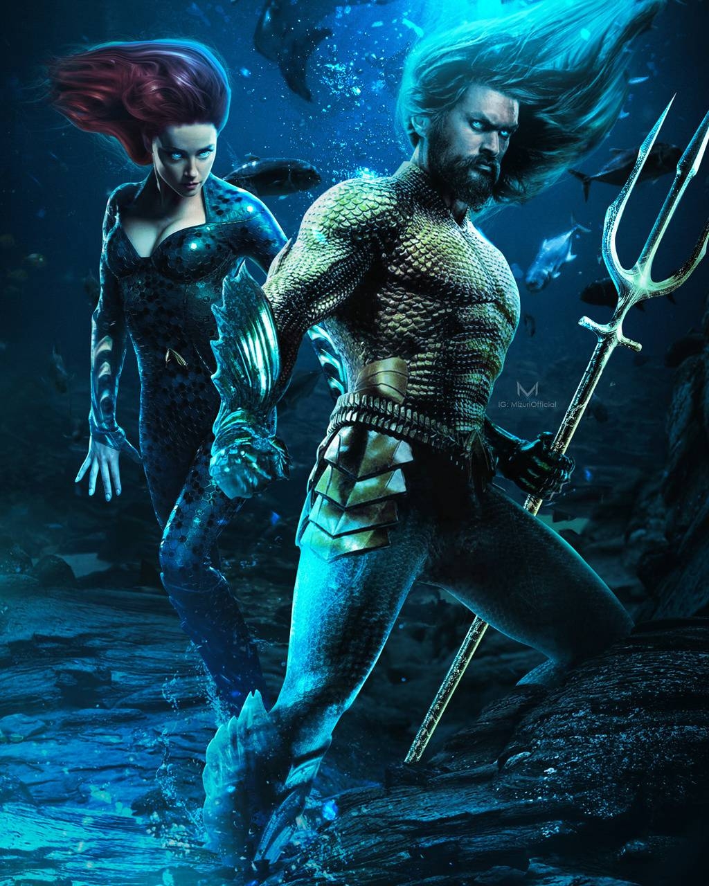 Aquaman und Mera, Film, Hintergrund, 4K, DC, 1030x1280 HD Handy