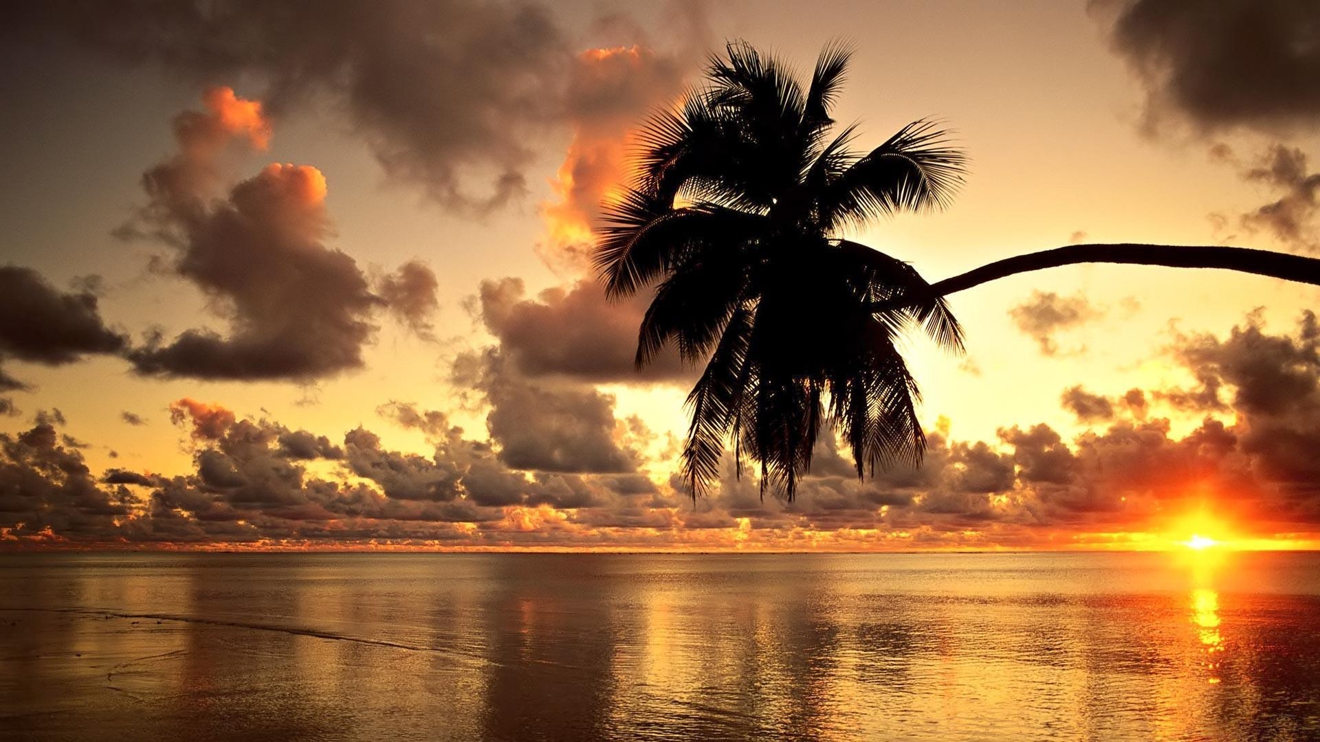 Hawaii, Sonnenuntergang, Meer, Pazifik, Natur, 1920x1080 Full HD Desktop