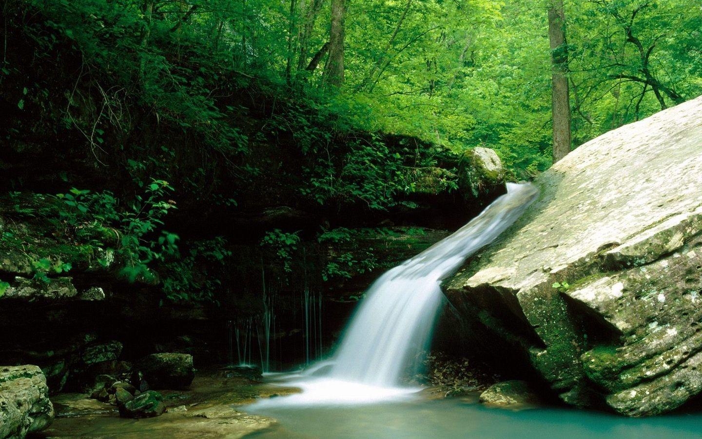 Arkansas, Indian Creek, Wasserfälle, Wälder, USA, 1440x900 HD Desktop