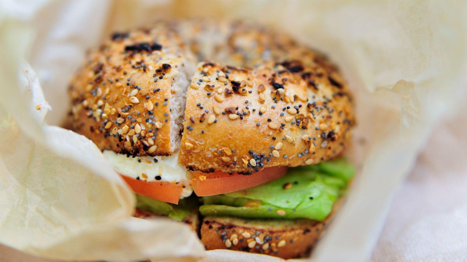 Bagel Sandwich, HD, Foto, Frühstück, Leckeres, 1600x900 HD Desktop