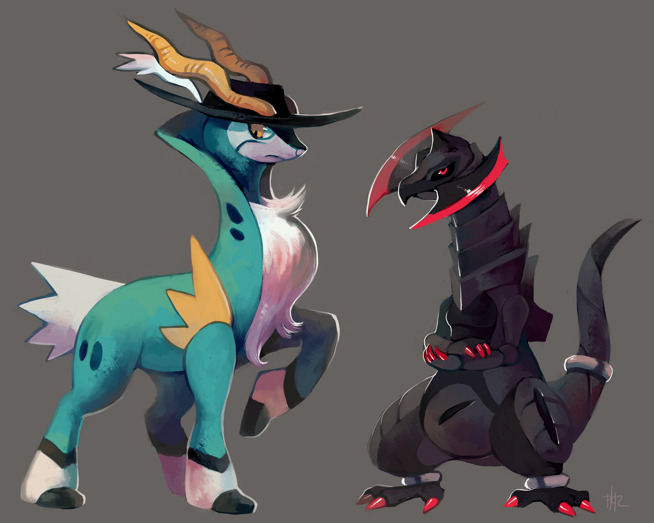 Haxorus, Cobalion, Pokémon, Fanart, Anime, 1280x1030 HD Desktop