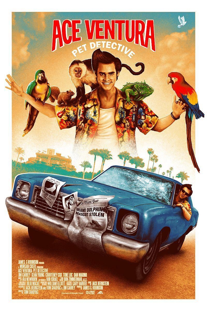 Jim Carrey, Ace Ventura, Filme, Haustierdetektiv, 1994, 800x1200 HD Handy