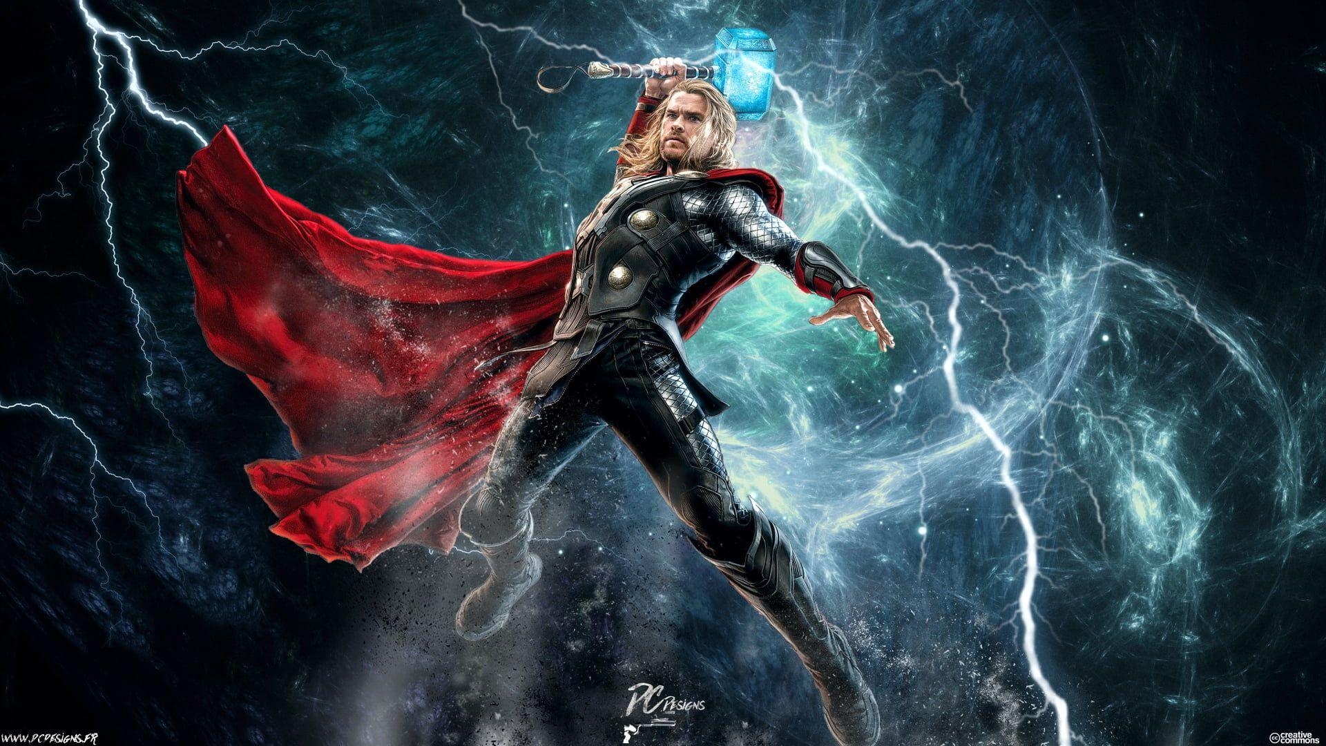 Thor, Gemälde, Chris Hemsworth, Marvel, Comics, 1920x1080 Full HD Desktop