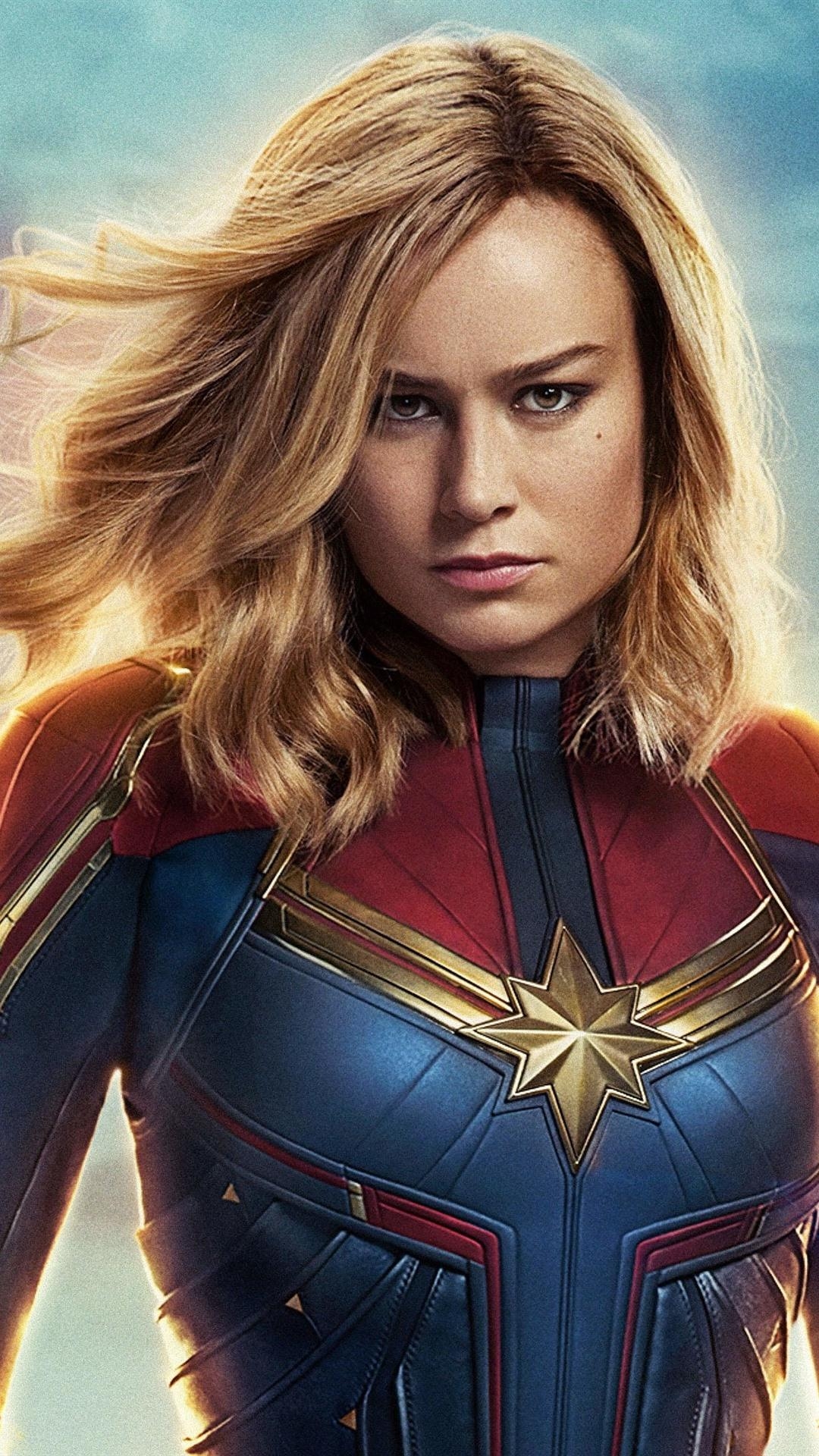 Brie Larson, Captain Marvel, 4K, Superheldin, Bild, 1080x1920 Full HD Handy