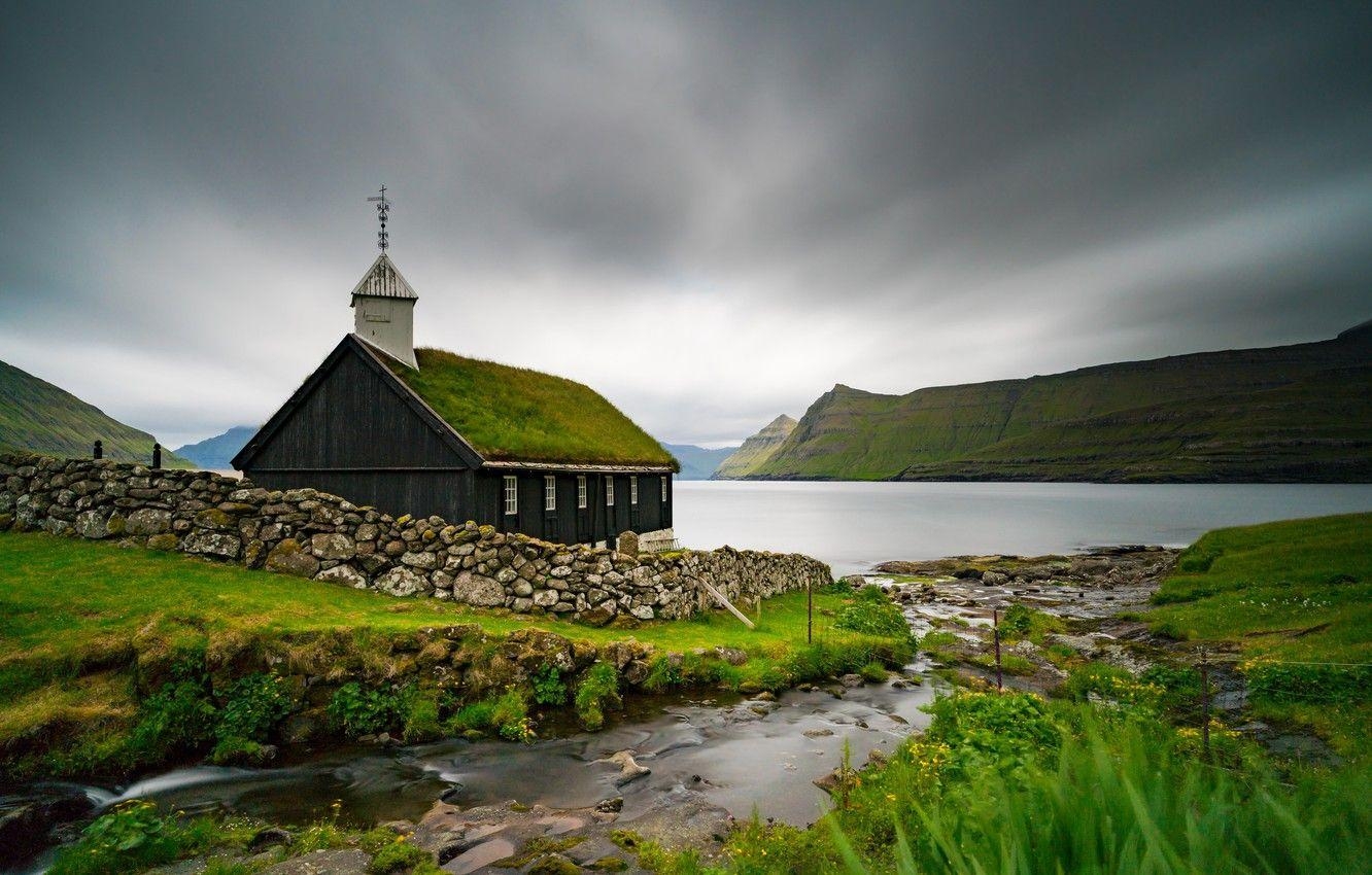 Kirche, Färöer Inseln, Fotografie, Kulturlandschaft, Religion, 1340x850 HD Desktop