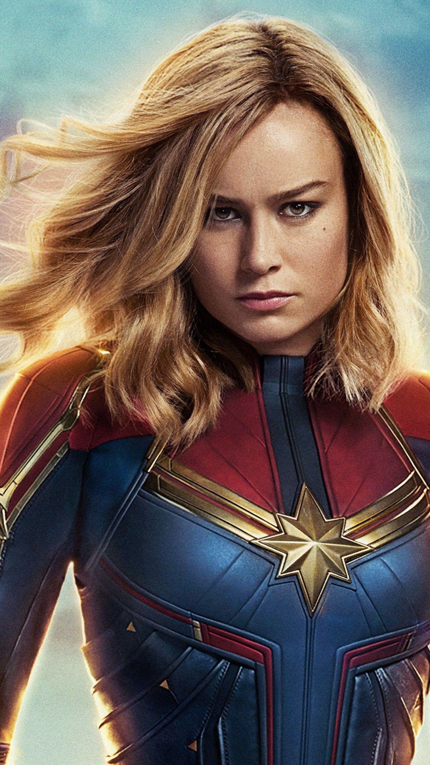 Brie Larson, Captain Marvel, 4K, Filme, Hintergrund, 1440x2560 HD Handy