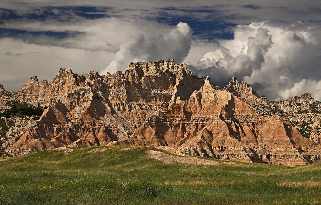 South Dakota, Badlands Nationalpark, Berge, USA, Priroda, 1340x850 HD Desktop